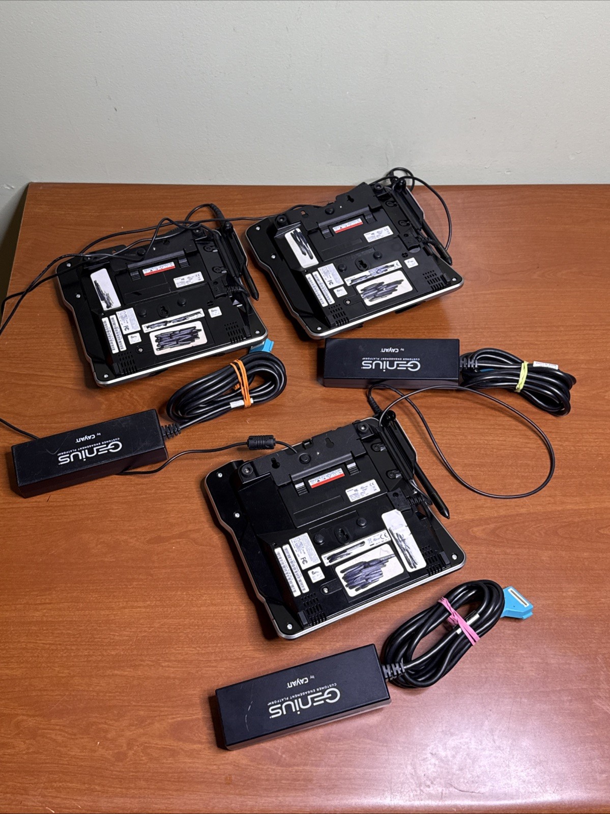 Lot of 3 Verifone MX925CTLS Genius by Cayan Payment Terminals w/ Power Supplies