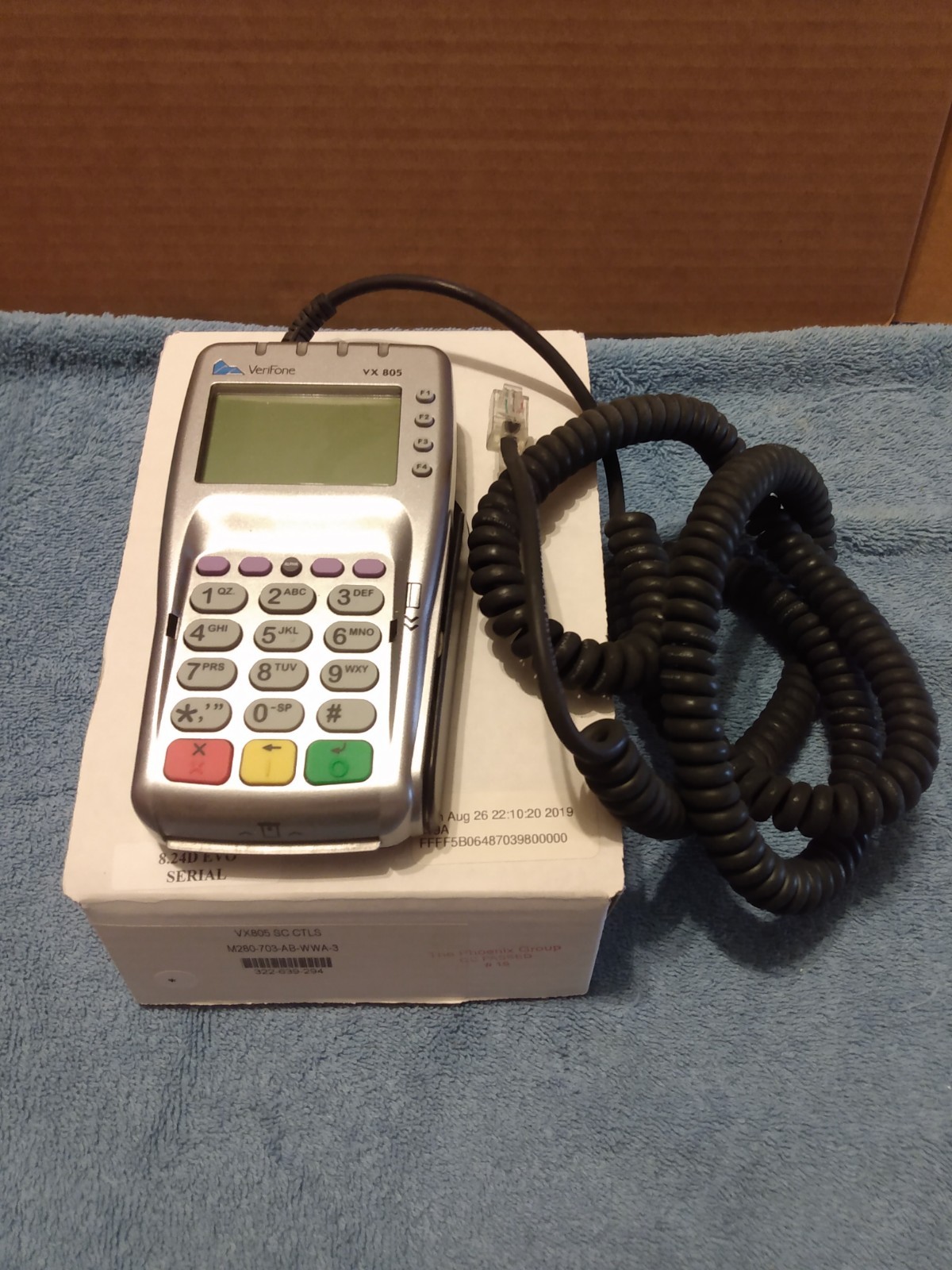 VeriFone VX805 CTLS Pin Pad Card Reader W/ Power Cord