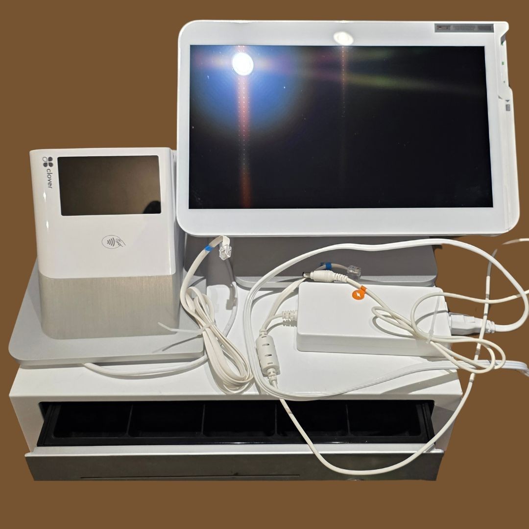 Clover C500 POS System, Screen, Printer, Cash Drawer, & Cords – Parts Only