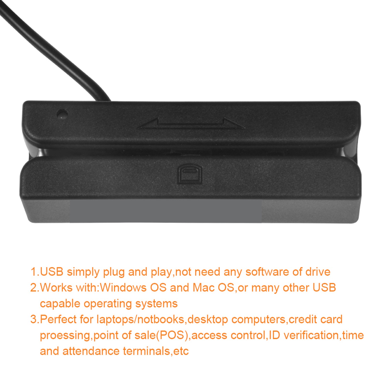 MSR580 USB Magnetic Strip Card Reader 3 Tracks Mini Mag HiCo Swiper
