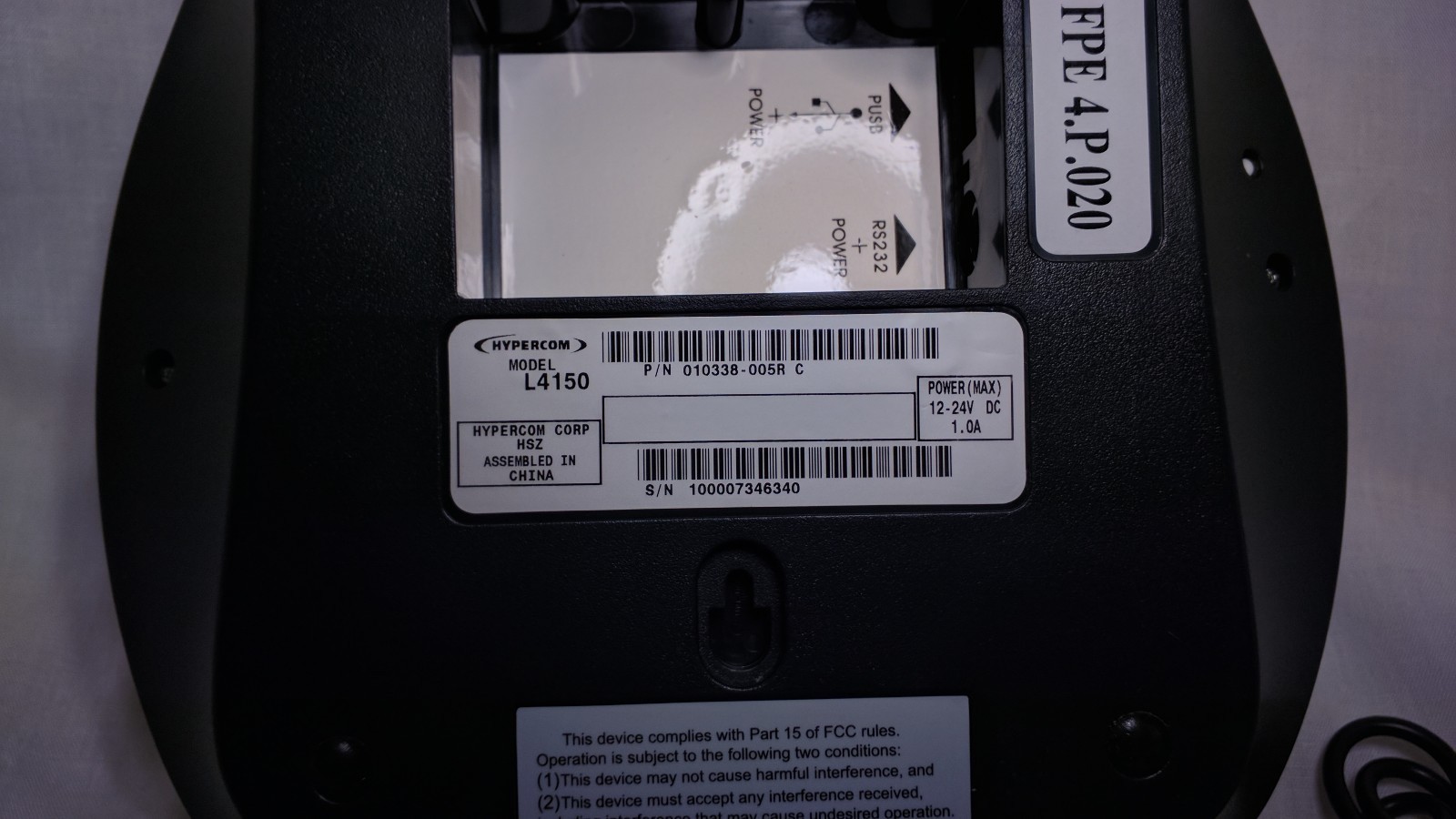 HYPERCOM Optimum L4150 Credit Card Terminal Reader Machine 010338-005R