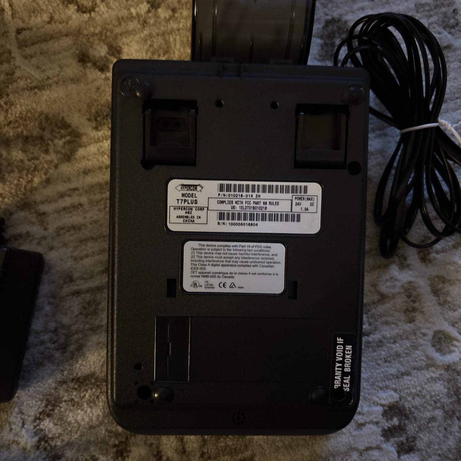 HYPERCOM T7Plus Credit Card Reader Terminal with Power Supply 010218-014 ZH