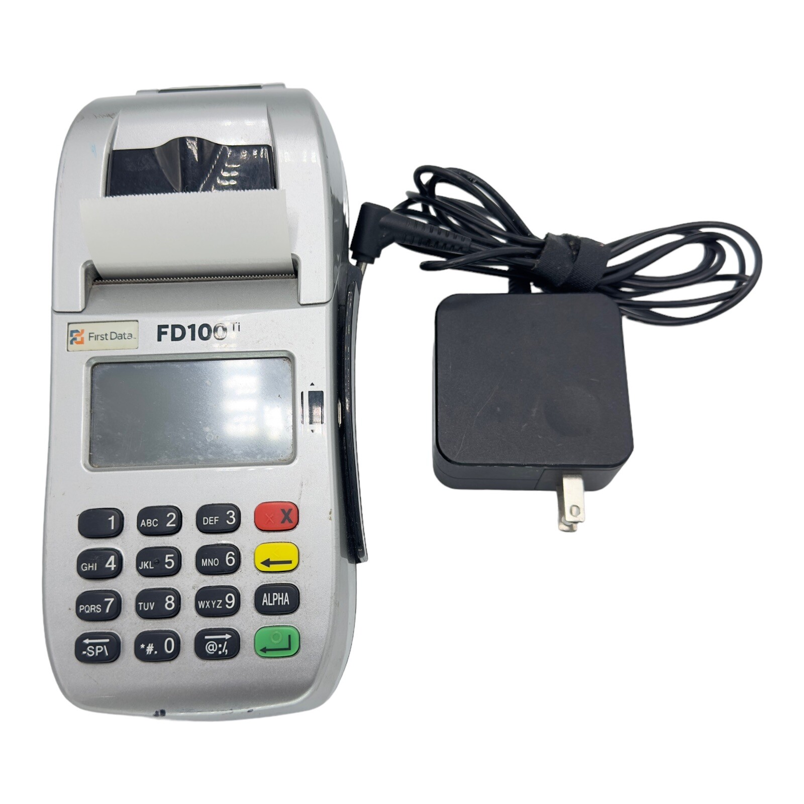First Data FD100 TI Credit Card Terminal with Power Adapter