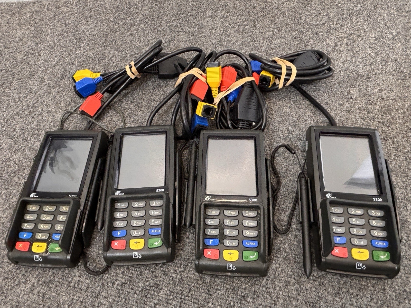 (LOT OF 4) PAX S300 Credit Card Terminal UNTESTED AS-IS