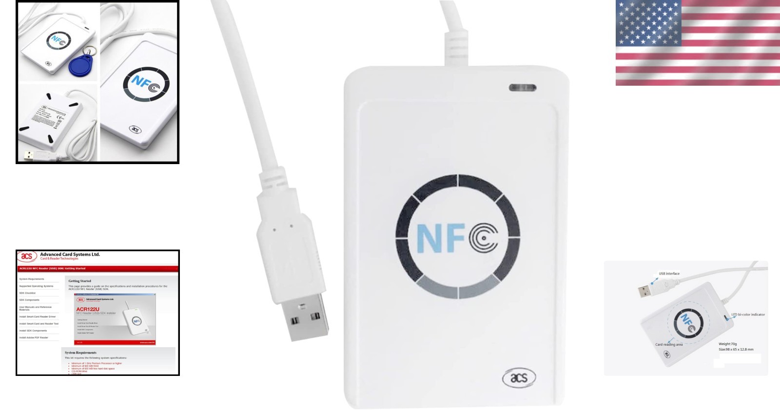 Multi-Device NFC Card Reader with High-Speed Data Transfer – Ideal for Security