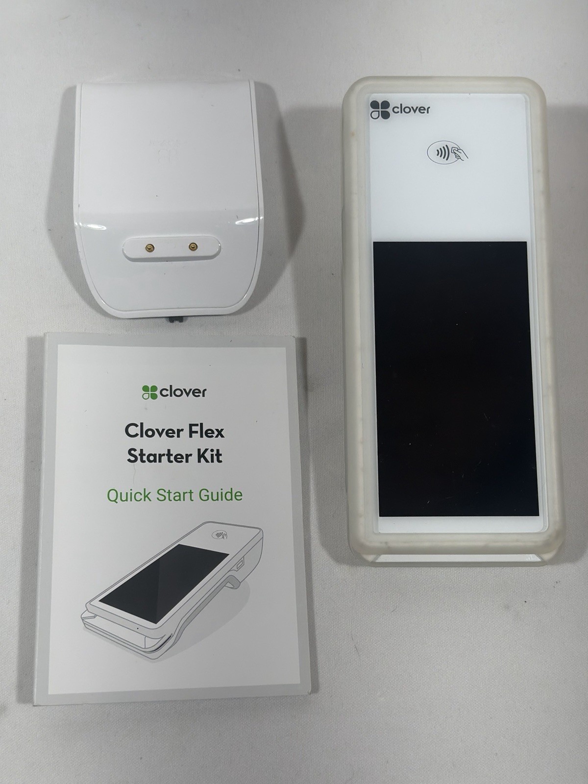 Clover Flex POS System Terminal Cradle Card Reader Untested As Is 75 Characters