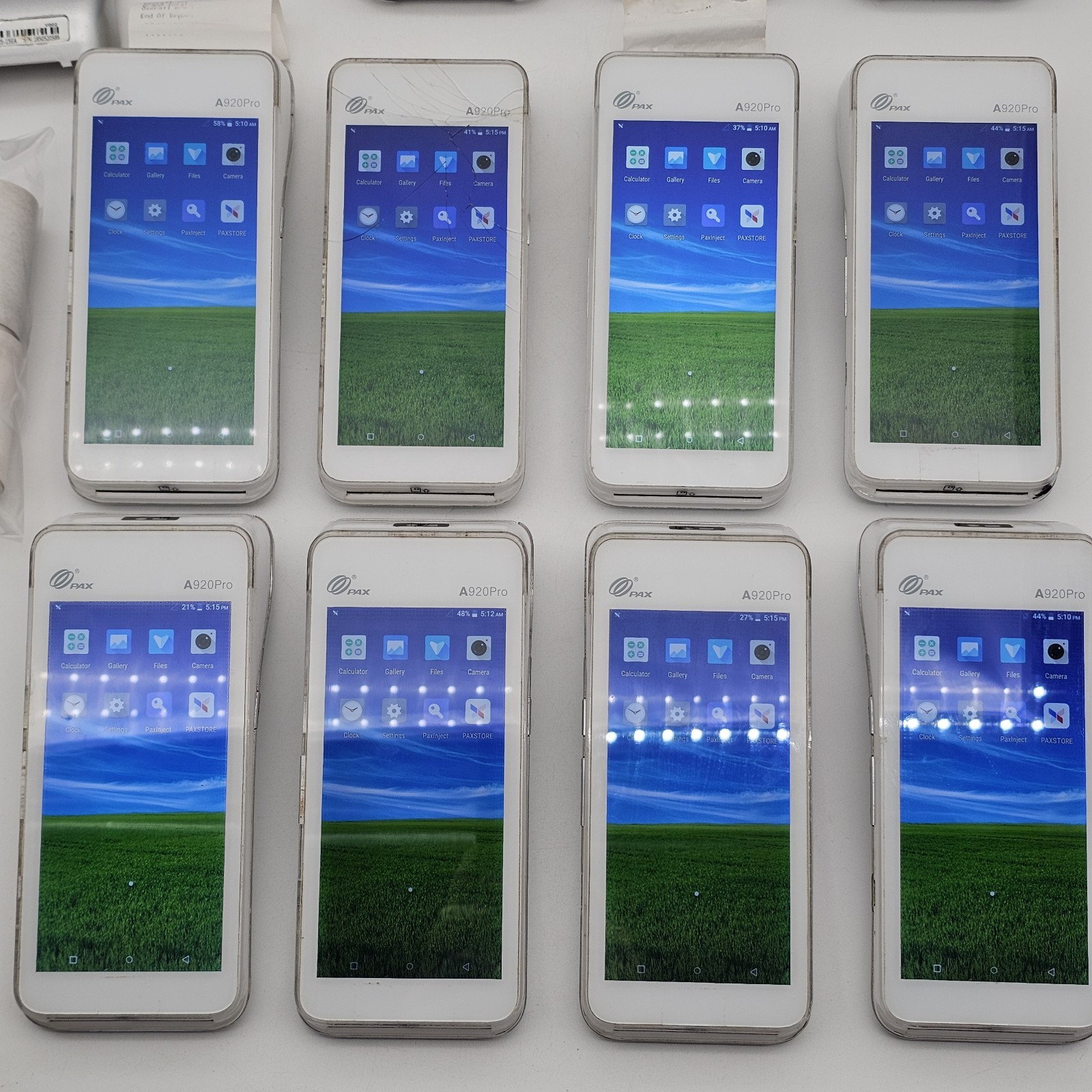 LOT 8 PAX A920pro Android POS Payment Terminals Reset Batteries Cases **READ**