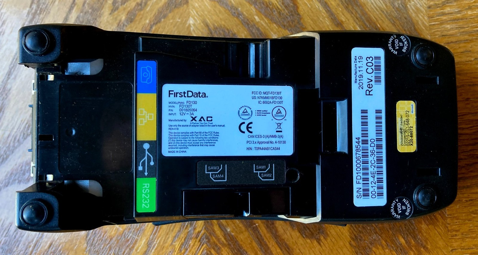 First Data FD130 EMV NFC Wired Credit Card Terminal HD130T