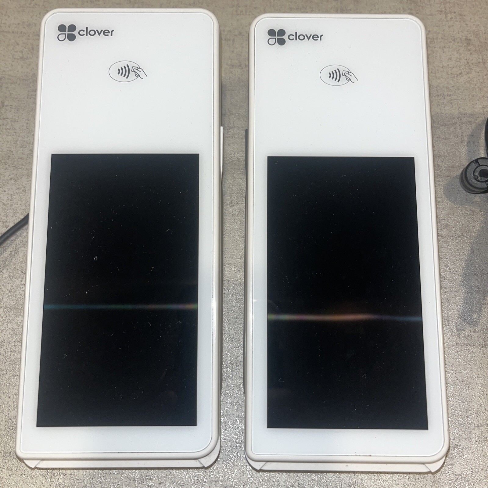 2 Clover Flex Credit Card Machines and Chargers Model K400