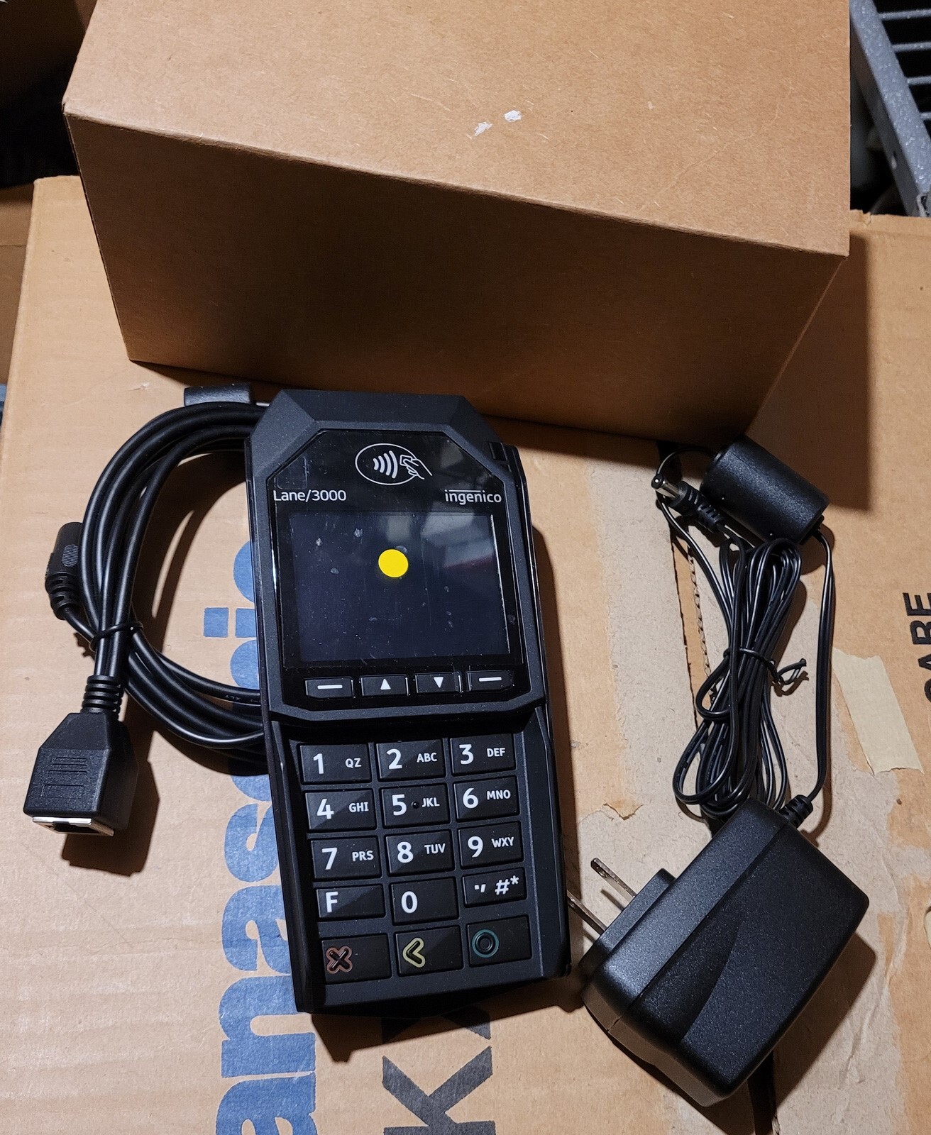 Ingenico Lane/3000 Credit Card Machine Terminal, PRD30310878B w/Cables -Open Box