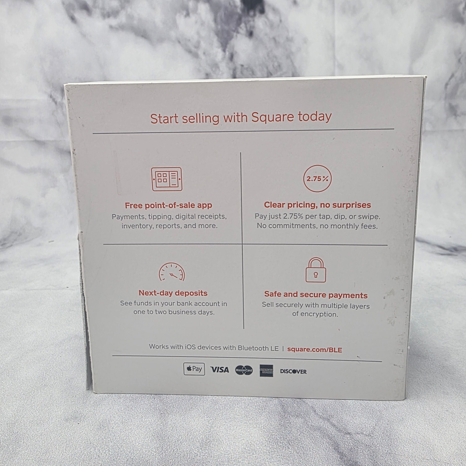 Square Reader 1st Gen Version One White Credit Card and Chip Accept Apple Pay