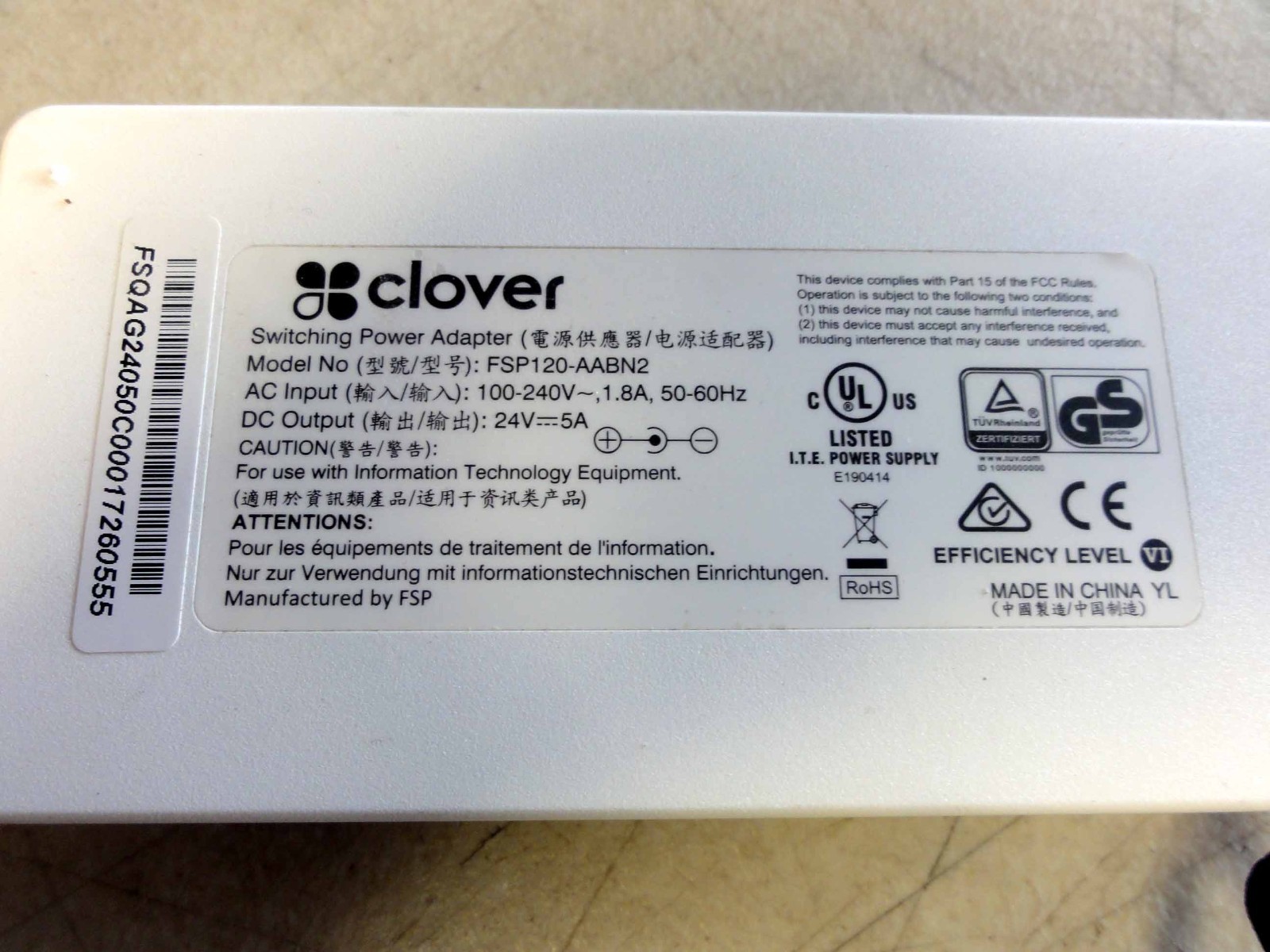 Clover C100 POS System’s Accessories AC Adapters & Printer P100. Rarely Used.