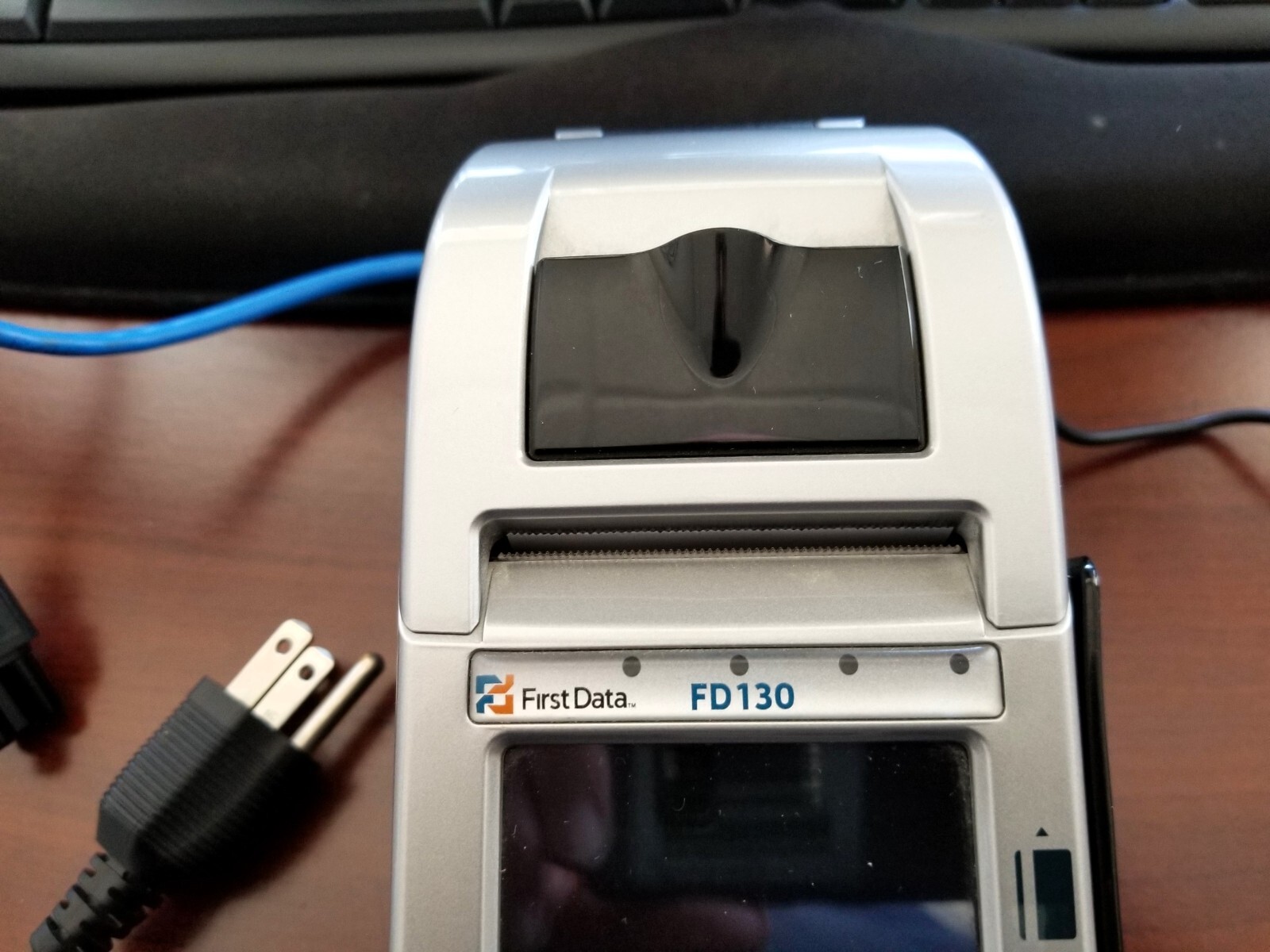 First Data FD130 Credit Card Terminal with Cables and Adapter