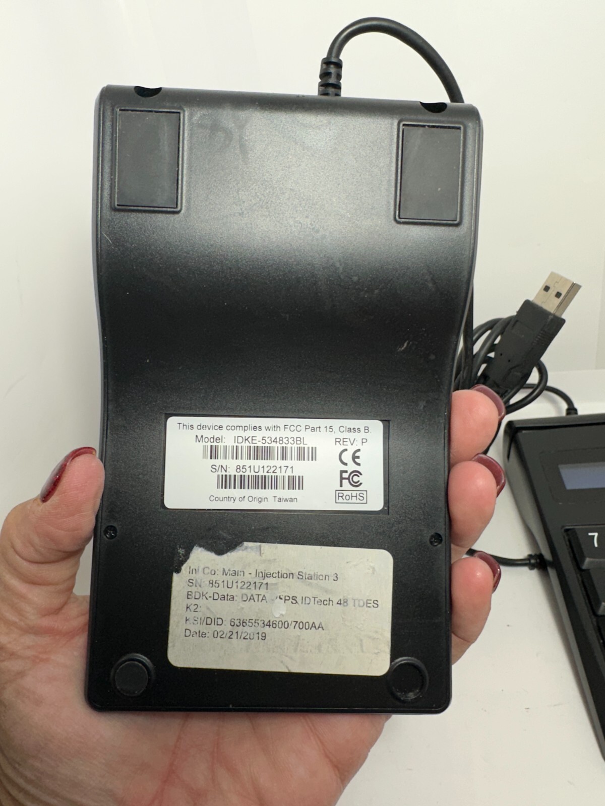 (Lot of 2) IDTech IDKE-534833BL Keypad SecureKey M130 MagStripe Card Reader