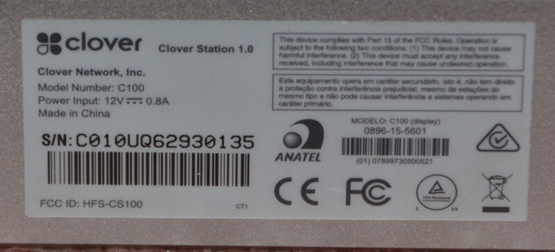 Clover Point Of Sale C100 – Clover Station 1.0 Printer With Accessories.