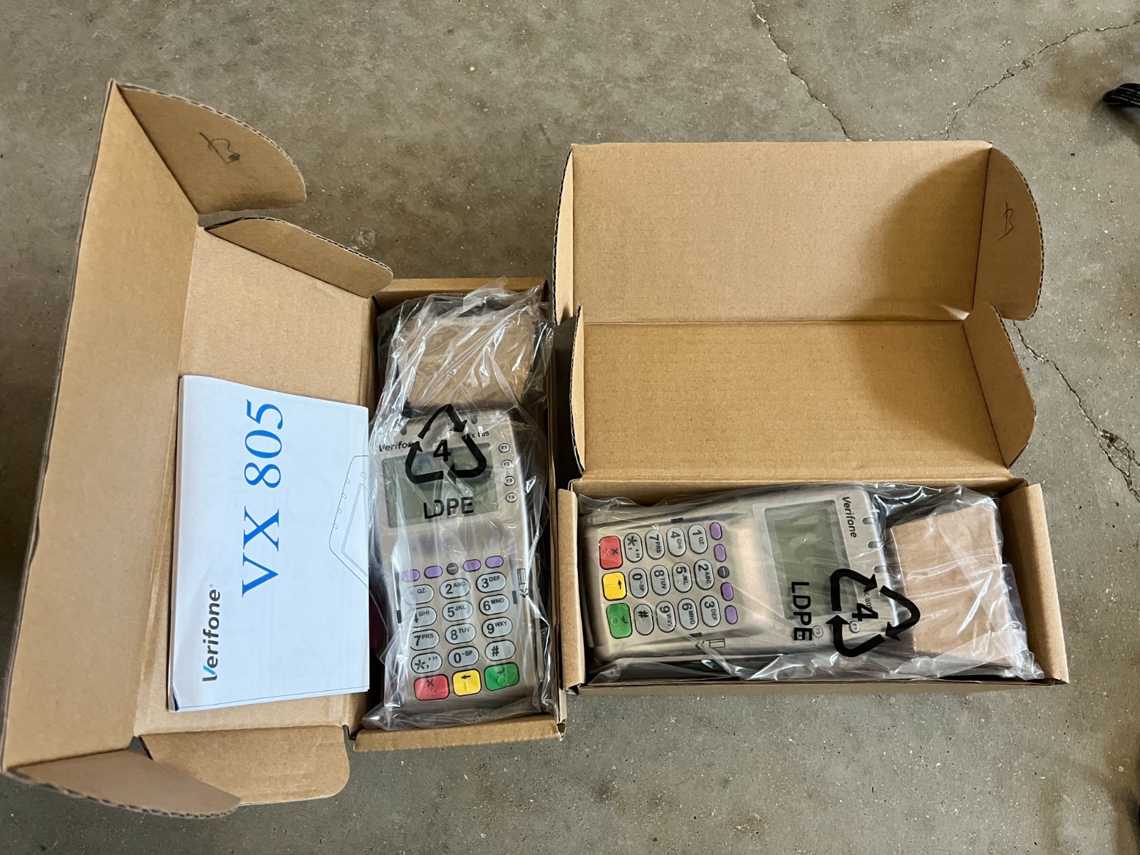 New Verifone (TOTAL OF TWO) VX 805 VX805 POS Contactless Pin Pad Card Reader