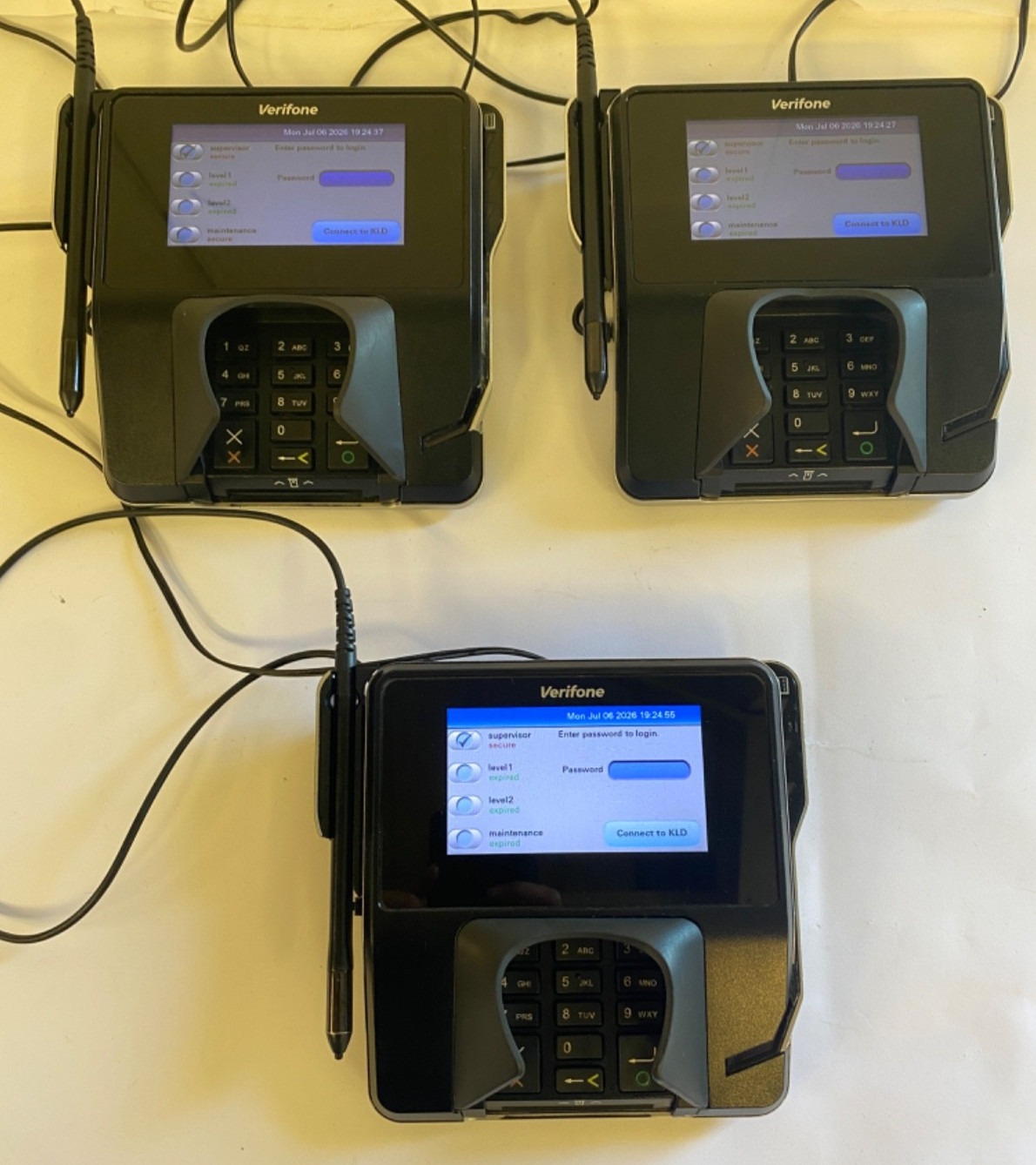 LOT OF 3* Verifone MX915 Credit Card Terminal M177-409-01-R Pinpad Keypad