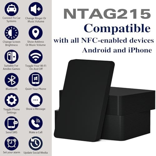 30pcs Programmable NFC Cards NTAG215 – Rewritable Business Tags for iPhone & And