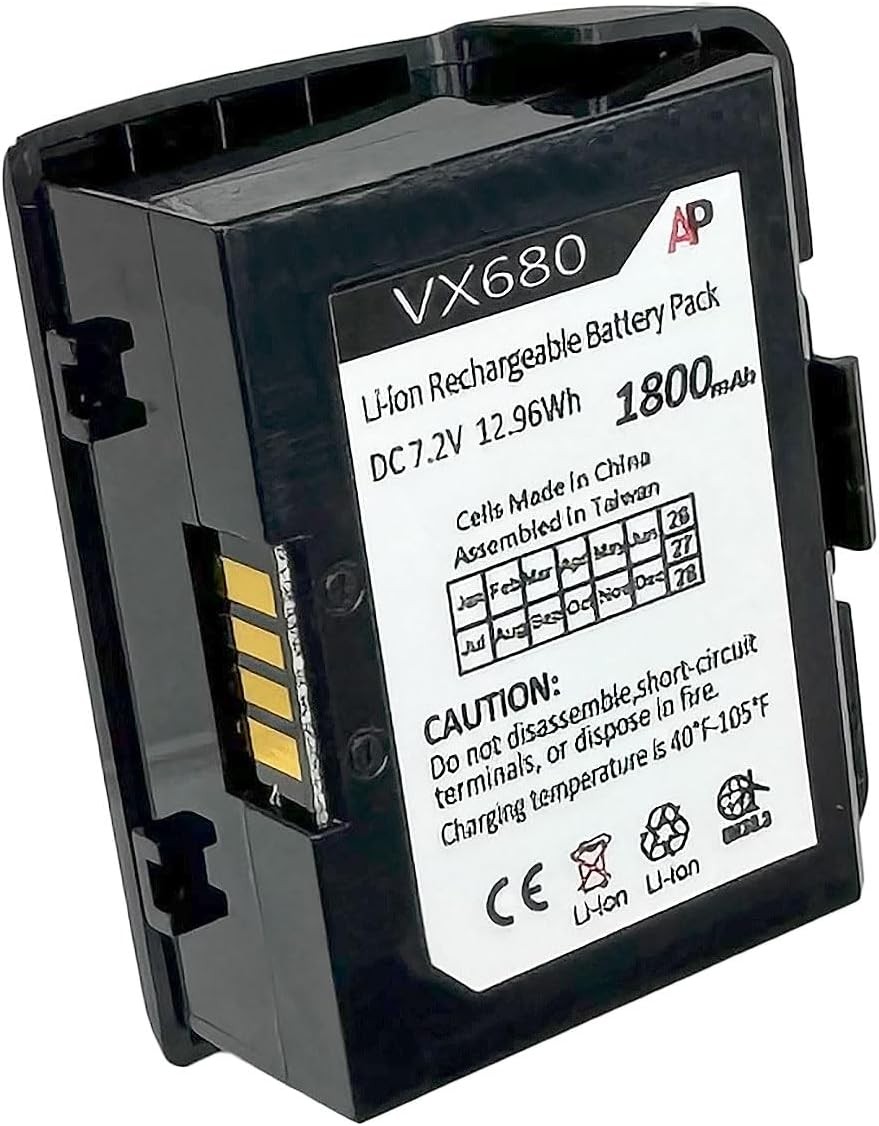 Replacement battery for VeriFone VX680 and VX670 portable handheld wireless