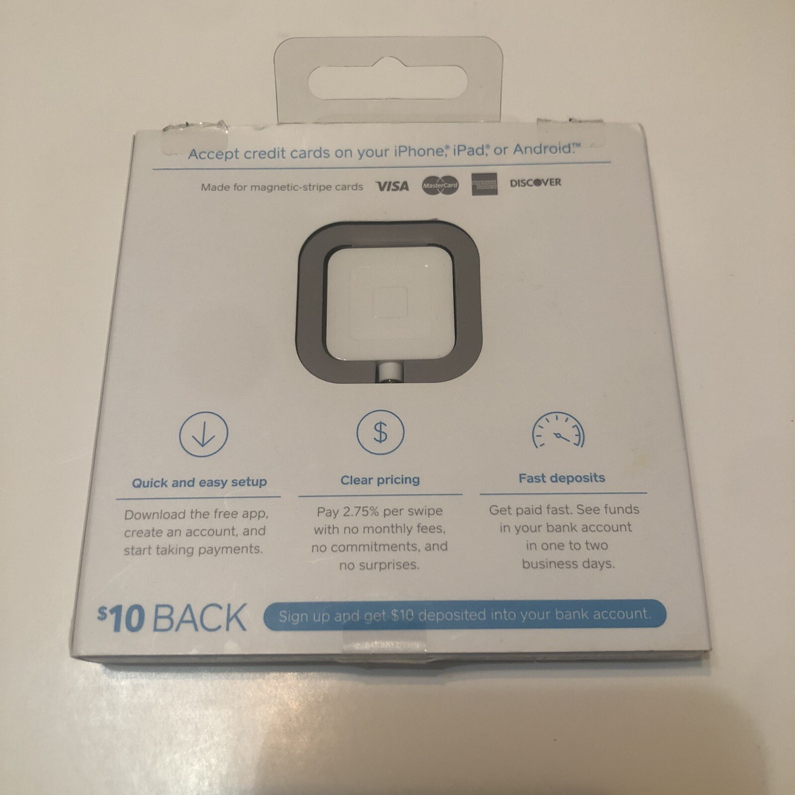 Square A-PKG-0206-01 Credit Debit Card Reader -White for Apple iPhone Not Tested