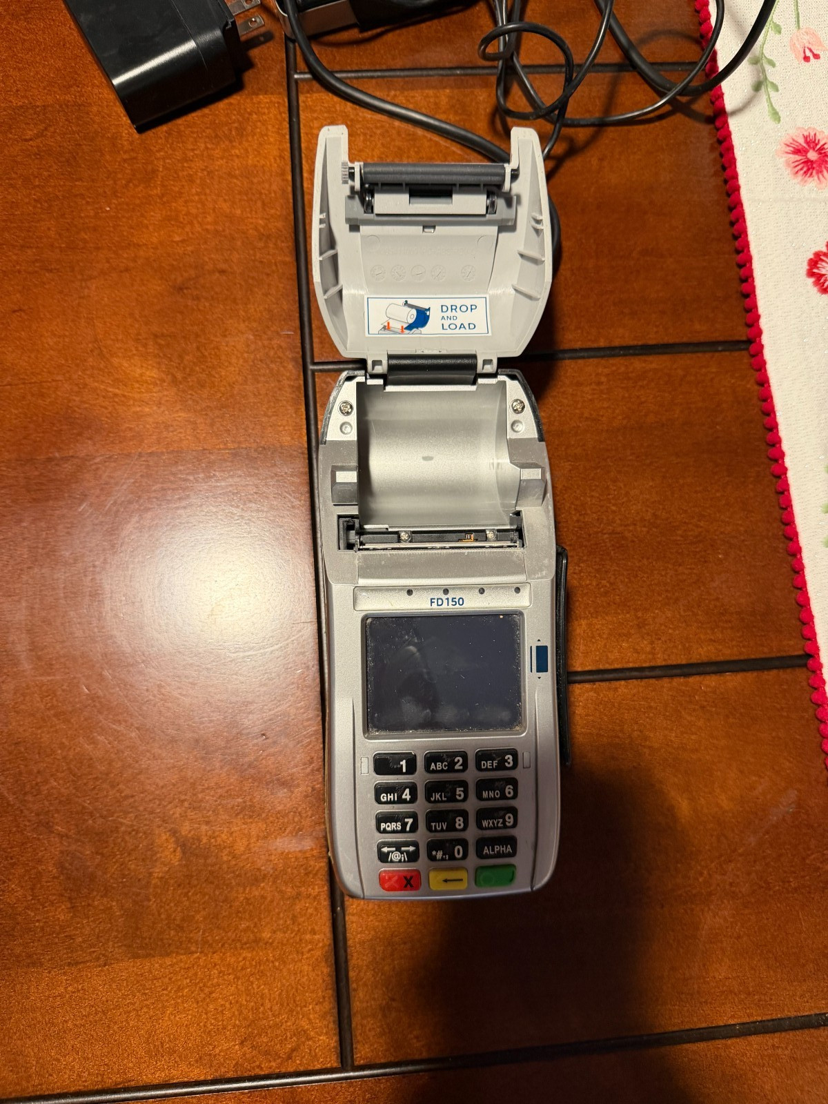 Used First Data FD150 Credit Card Terminal wifi wire power supply