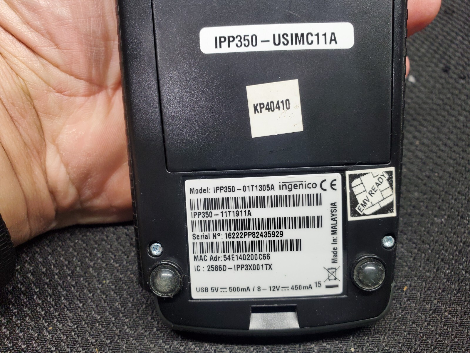 Ingenico iPP350 11T1911A POS Payment Terminal Credit Card Reader, PIN (#2)