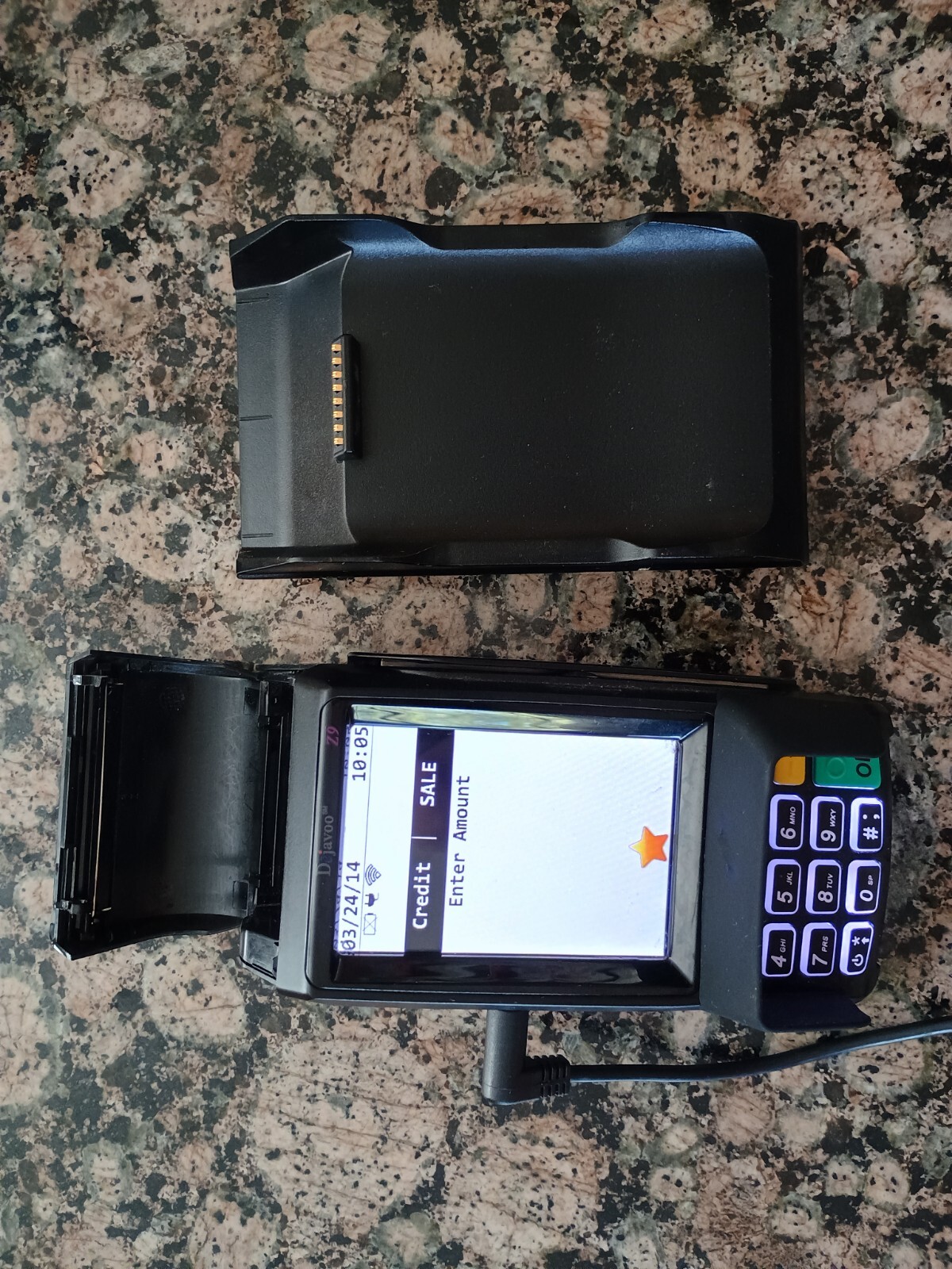 Dejavoo Z9 VEGA3000 Black 3.5″ LCD POS Credit Card Terminal TESTED