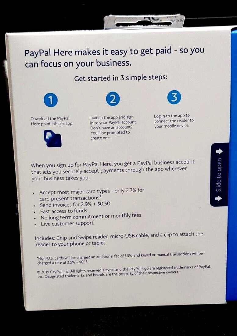 PayPal HERE Chip and Swipe Reader Get Paid on the Go or in Store PCSUSDCRT