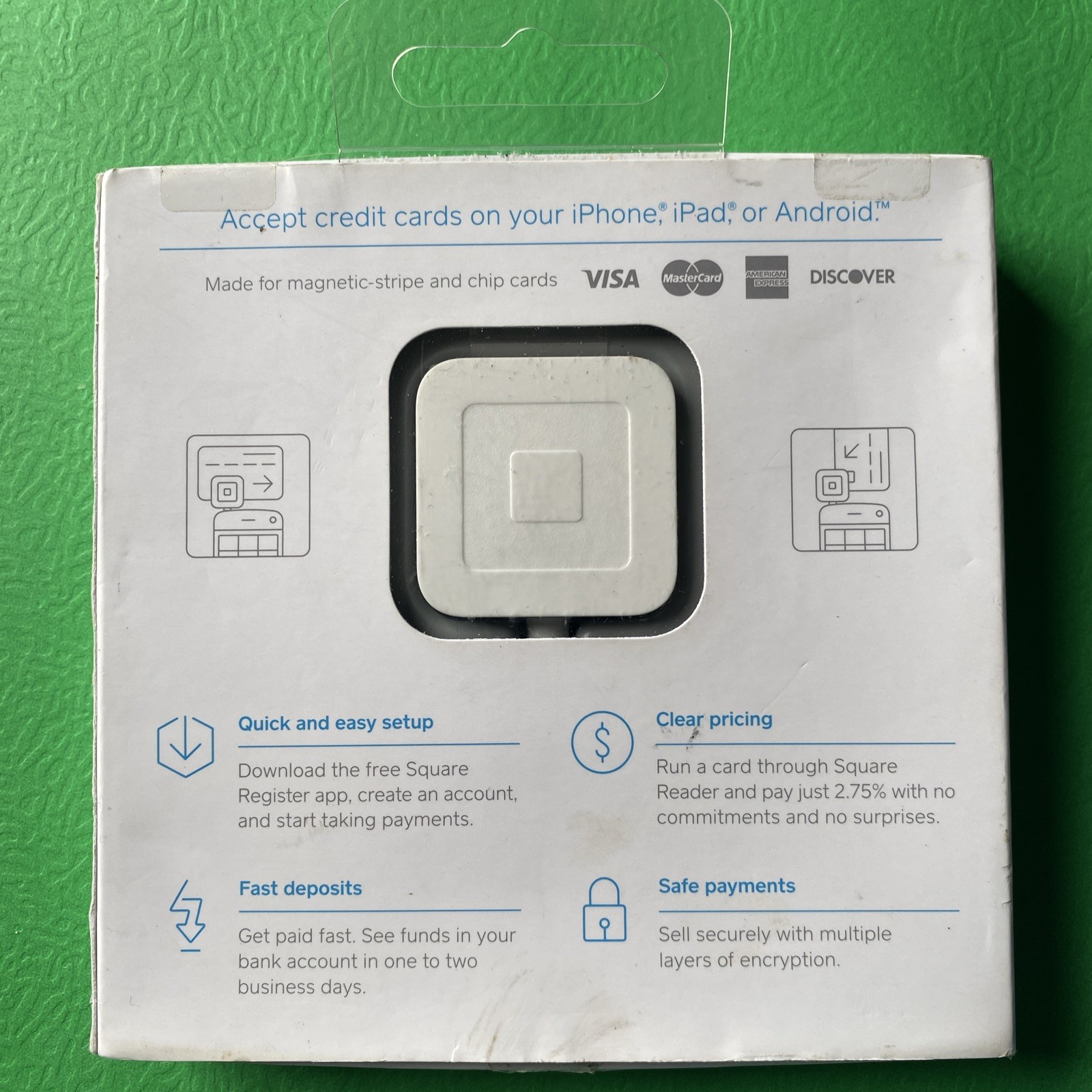 Square A-PKG-0206-01 Credit Debit Card Reader – White for Apple iPhone and…