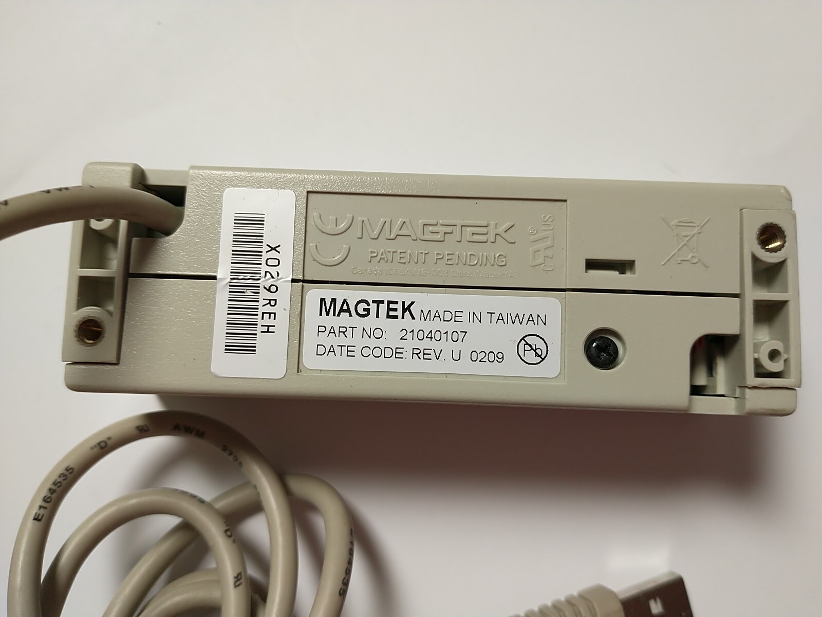Used MagTek Magnetic USB Credit Card Mini Stripe Swipe Card Reader 21040107 Read