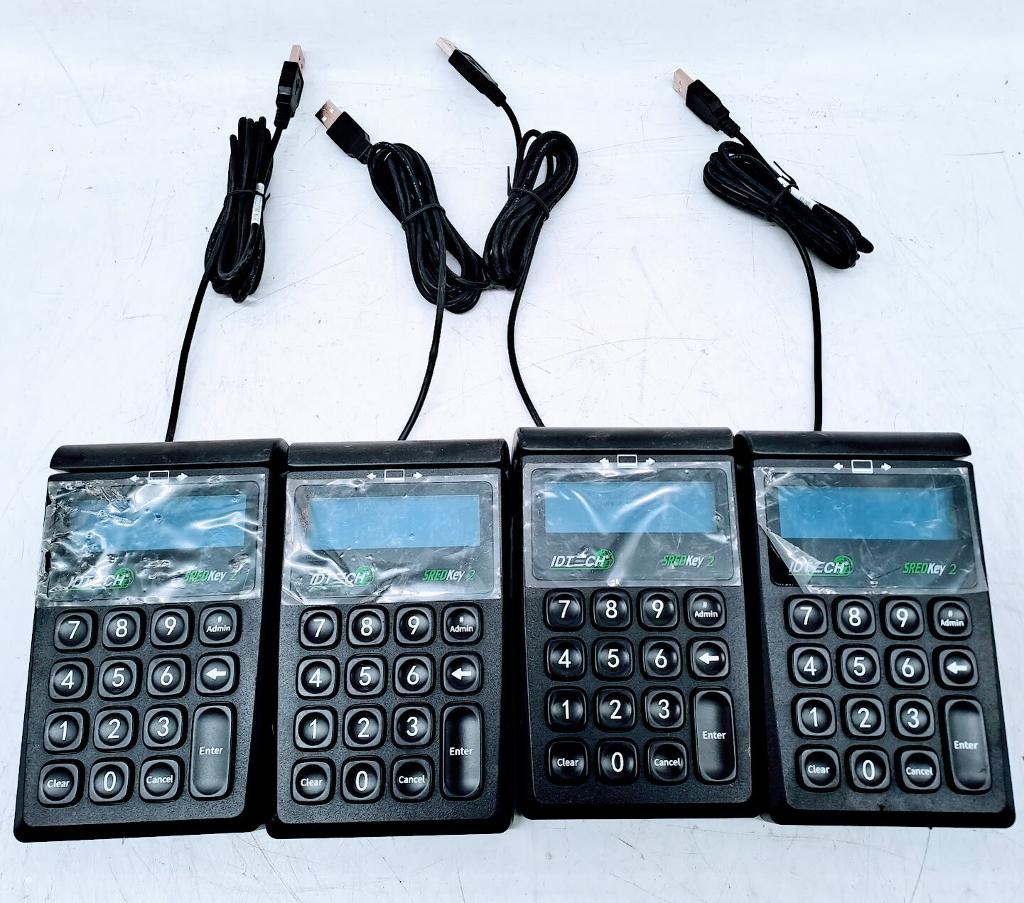 Lot of 4 ID TECH SREDKey 2 IDSK2-534E USB 10-Key Keypad with MagStripe Reader