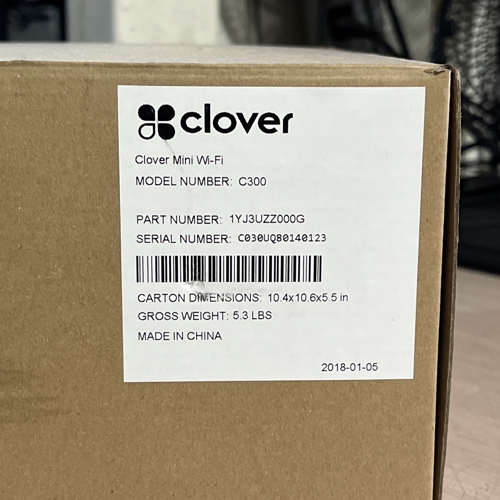 CLOVER MINI WI-FI C300 CARD READER POINT OF SALE SYSTEM