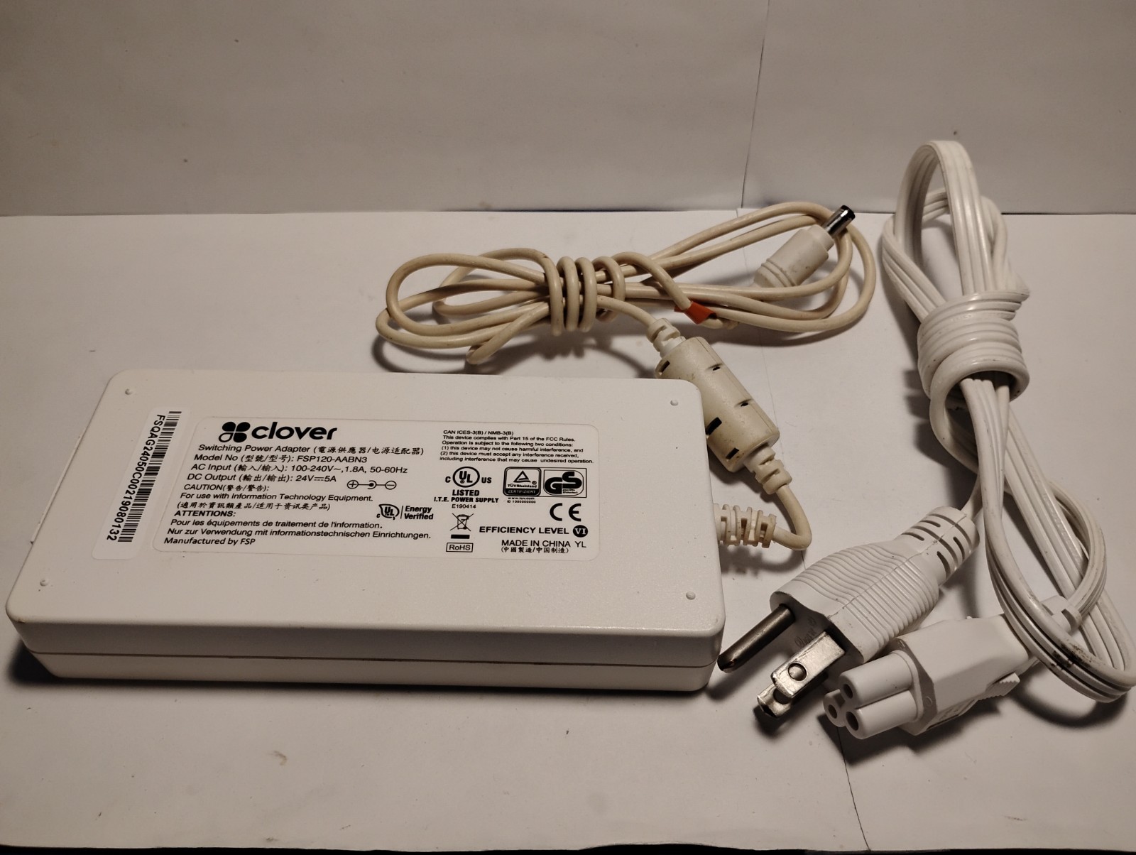 Genuine Clover Station Switching Power Adapter Power Supply Model FSP120-AABN3