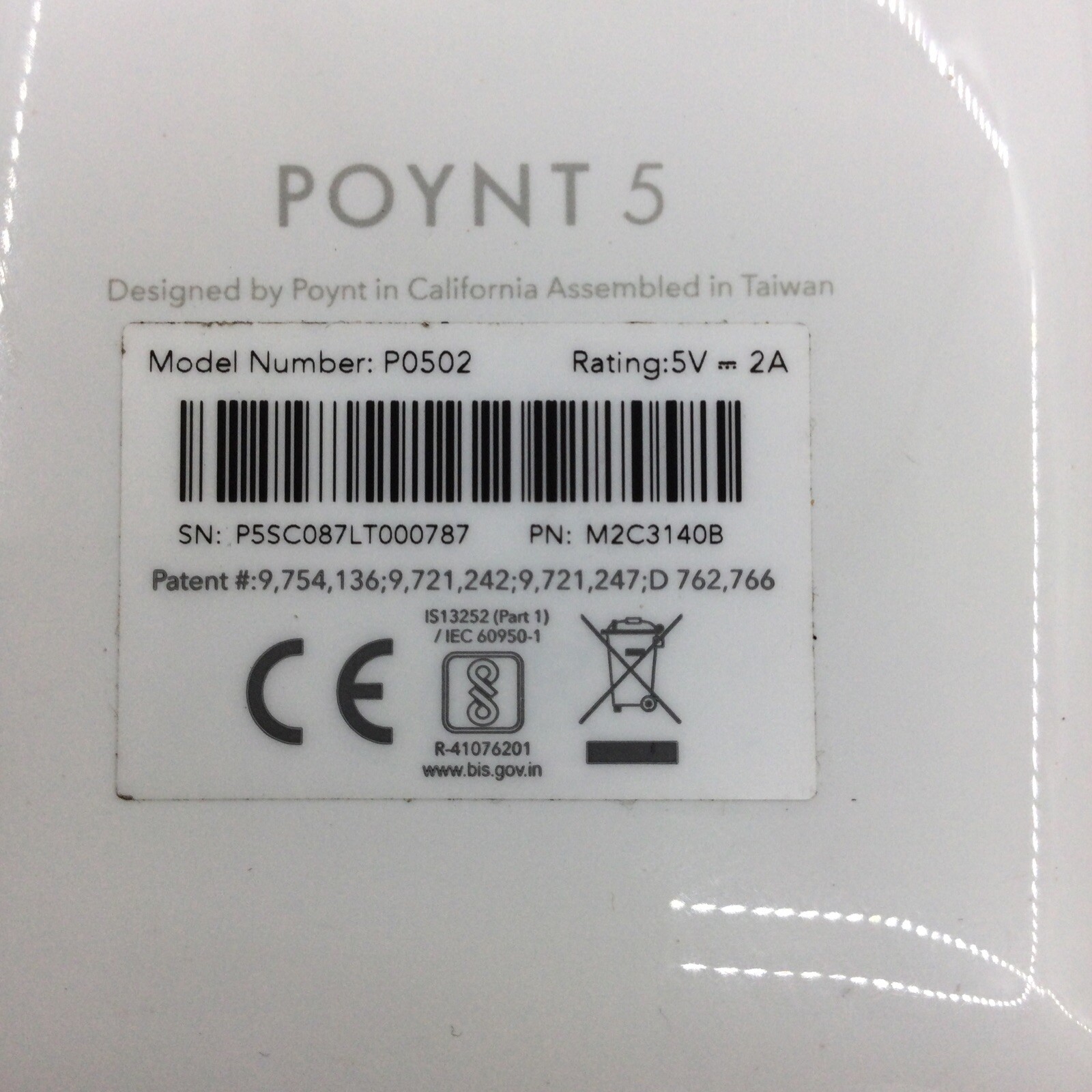 POYNT 5 P0502 Handheld WiFi Payment Terminal w/USBC Cord/Adapter