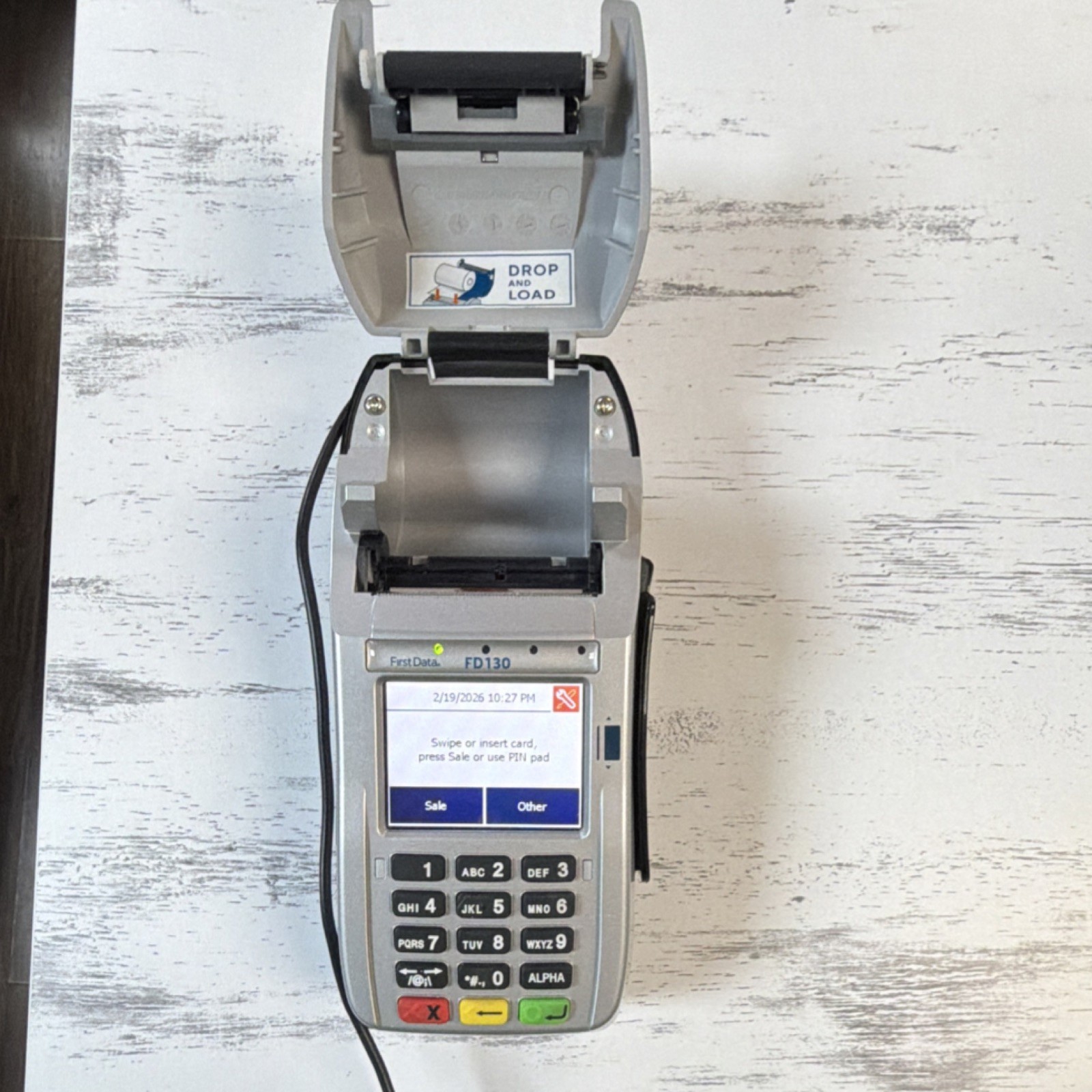 First Data FD130 Credit Card Terminal Wired Series FD130 with Power Supply Cord