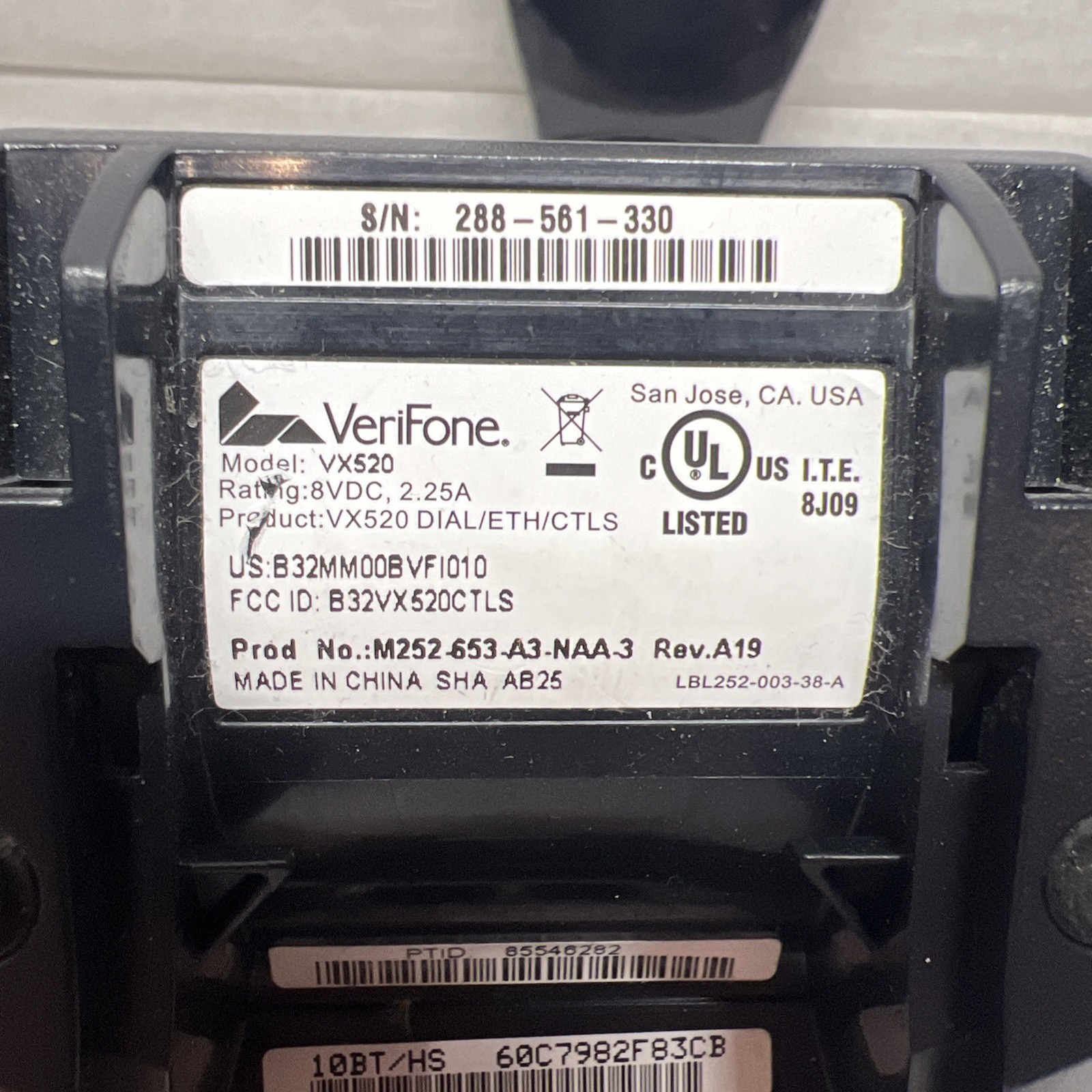VeriFone VX 520 VX520 Credit Card Machine Ethernet Chip Reader No Power Adapter