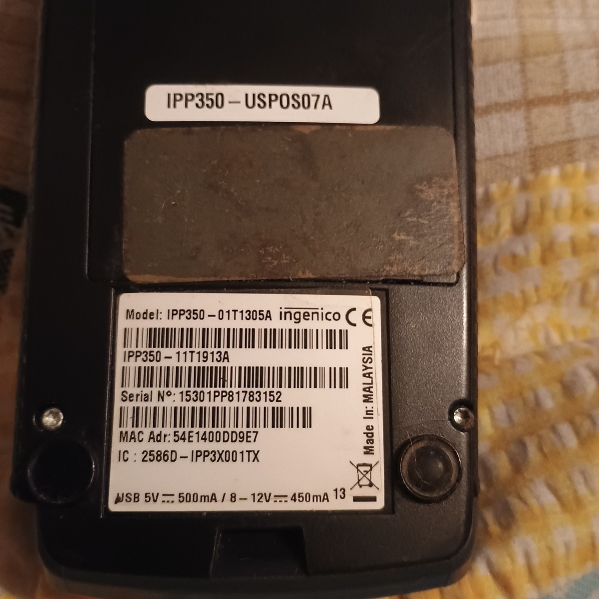 Ingenico IPP350 Credit Card Terminal UNTESTED