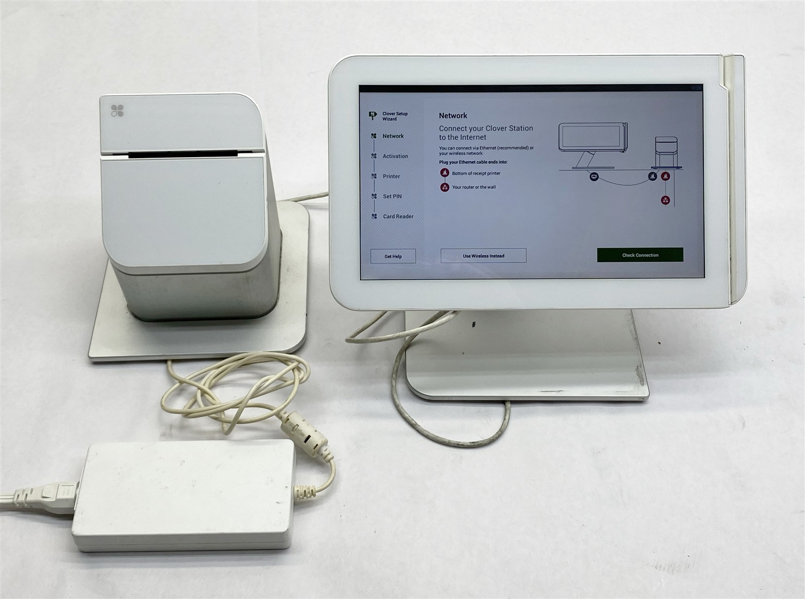 Clover Station 1.0 C100 POS Point of Sale System W/ Printer P100 & AC Adapter