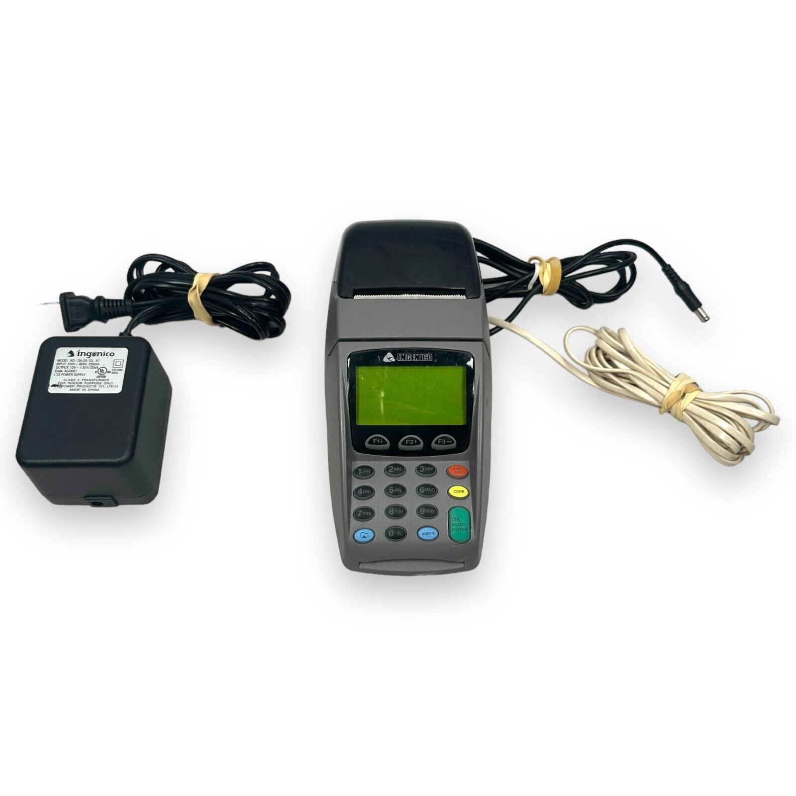 Ingenico Elite 710 E710 Digital Credit Card Terminal & Power Adapter FOR PARTS