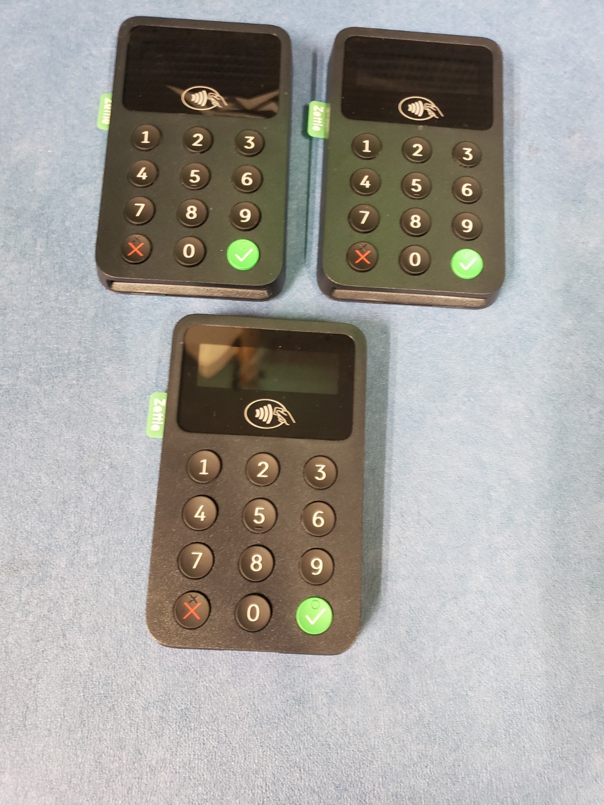 lot of 3 Zettle Reader 2 By PayPal Wireless POS Chip & Pin Card Black