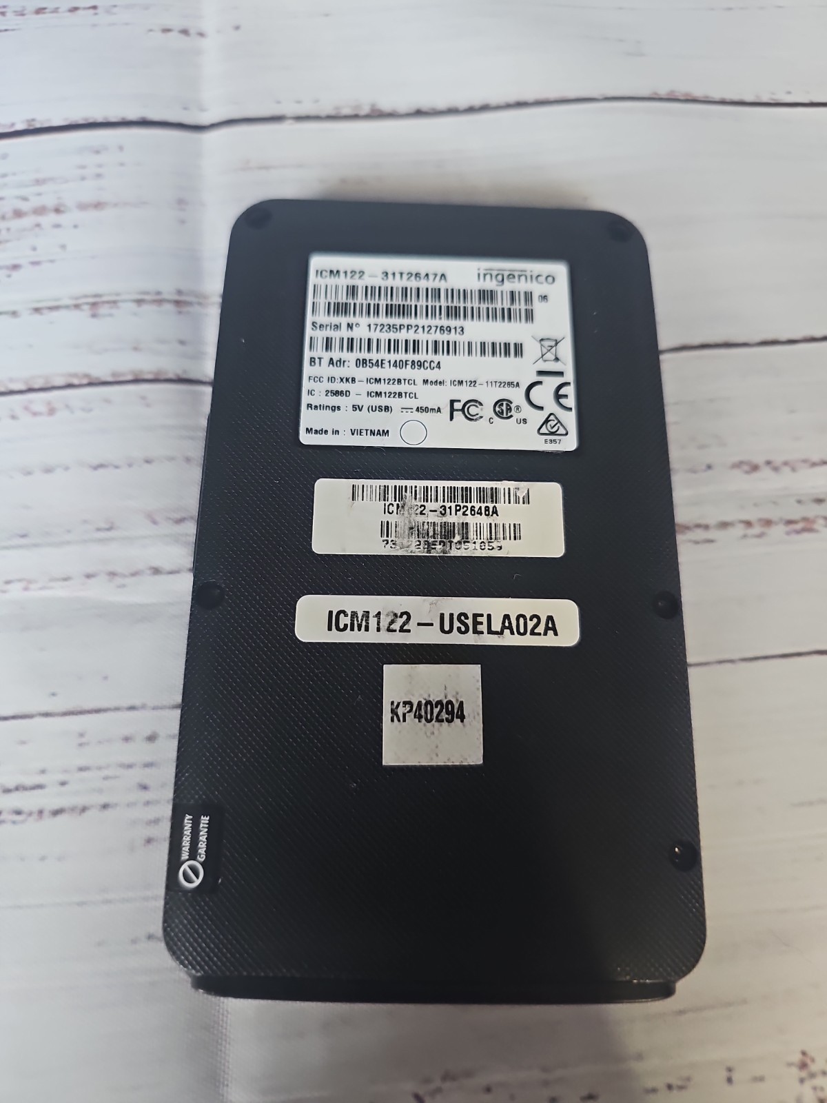 Ingenico Card Reader iCMP122-31T2647A USED