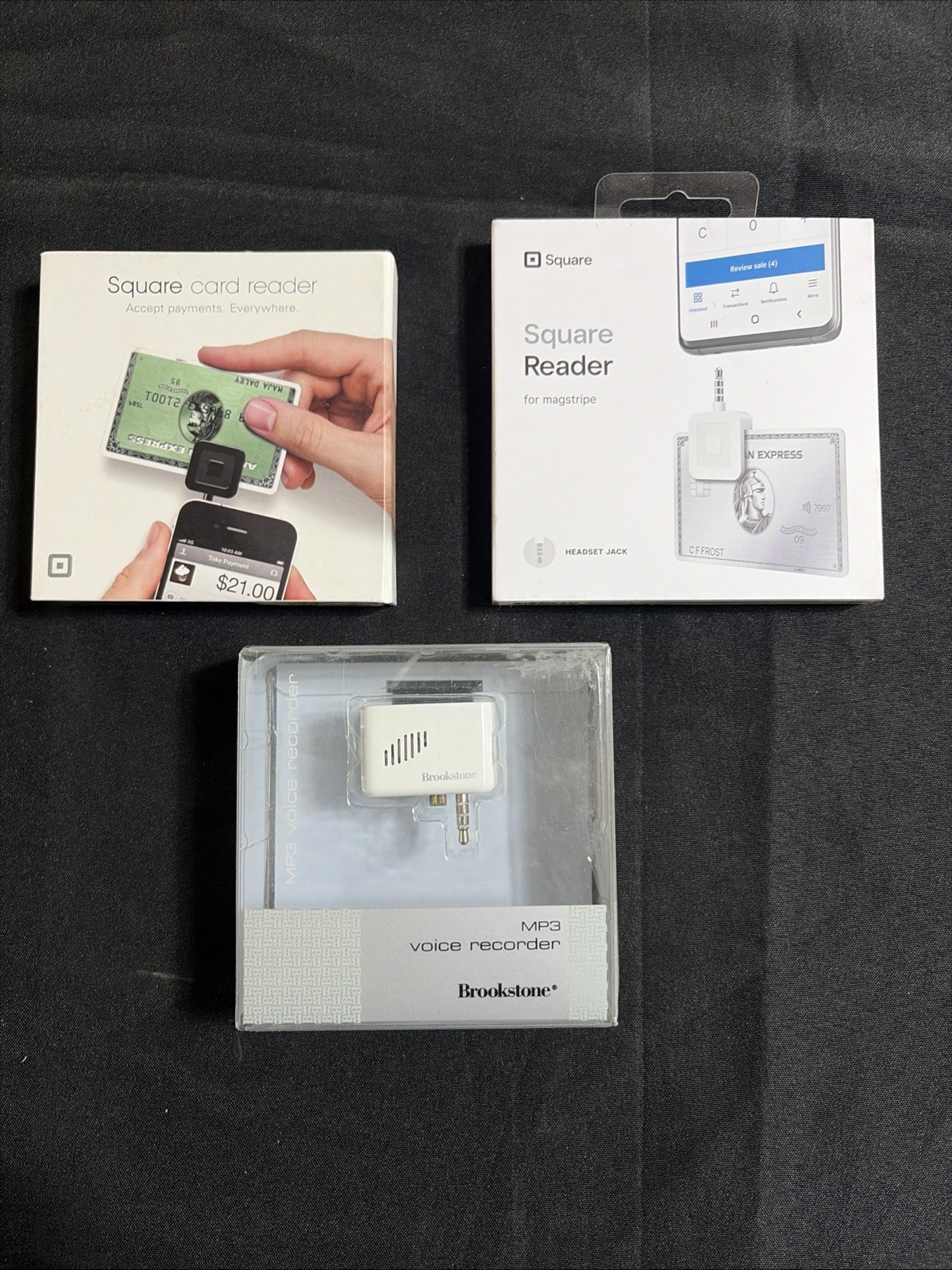 (Qty 3) Square & Brookstone Magstripe Reader with 3.5mm Headphone Connector New