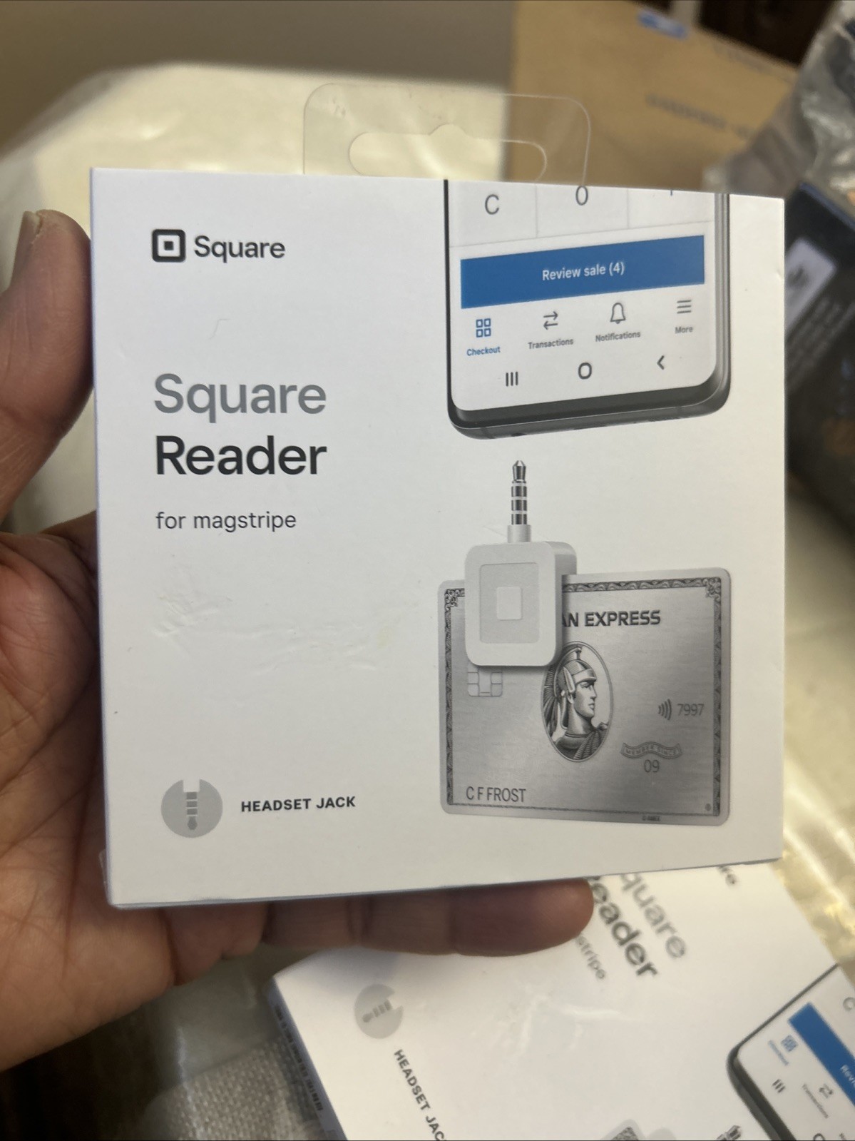 Square Credit Card Reader For iPhone/Android 3.5mm Headphone Jack Connector NEW