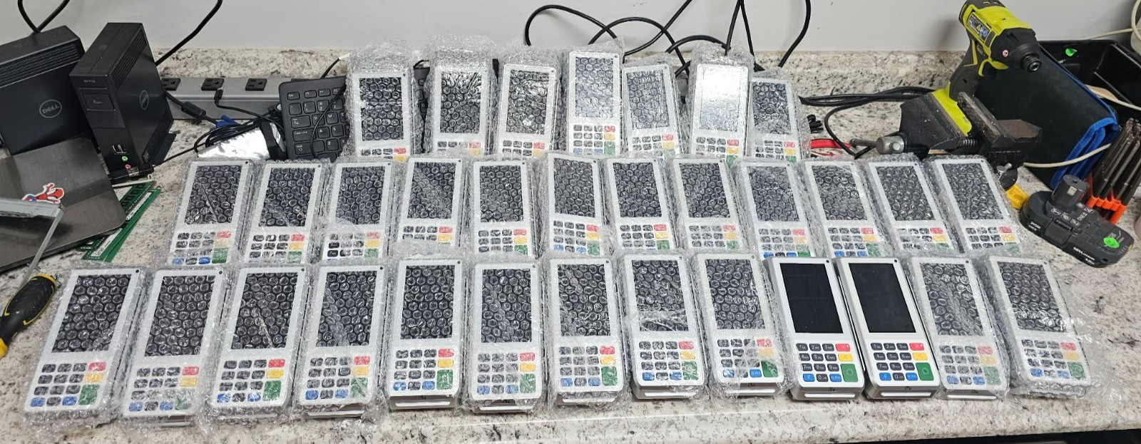 Job Lot 32x PAX A80 Countertop Smart Credit Card Machines w/Power Adapters -TECH