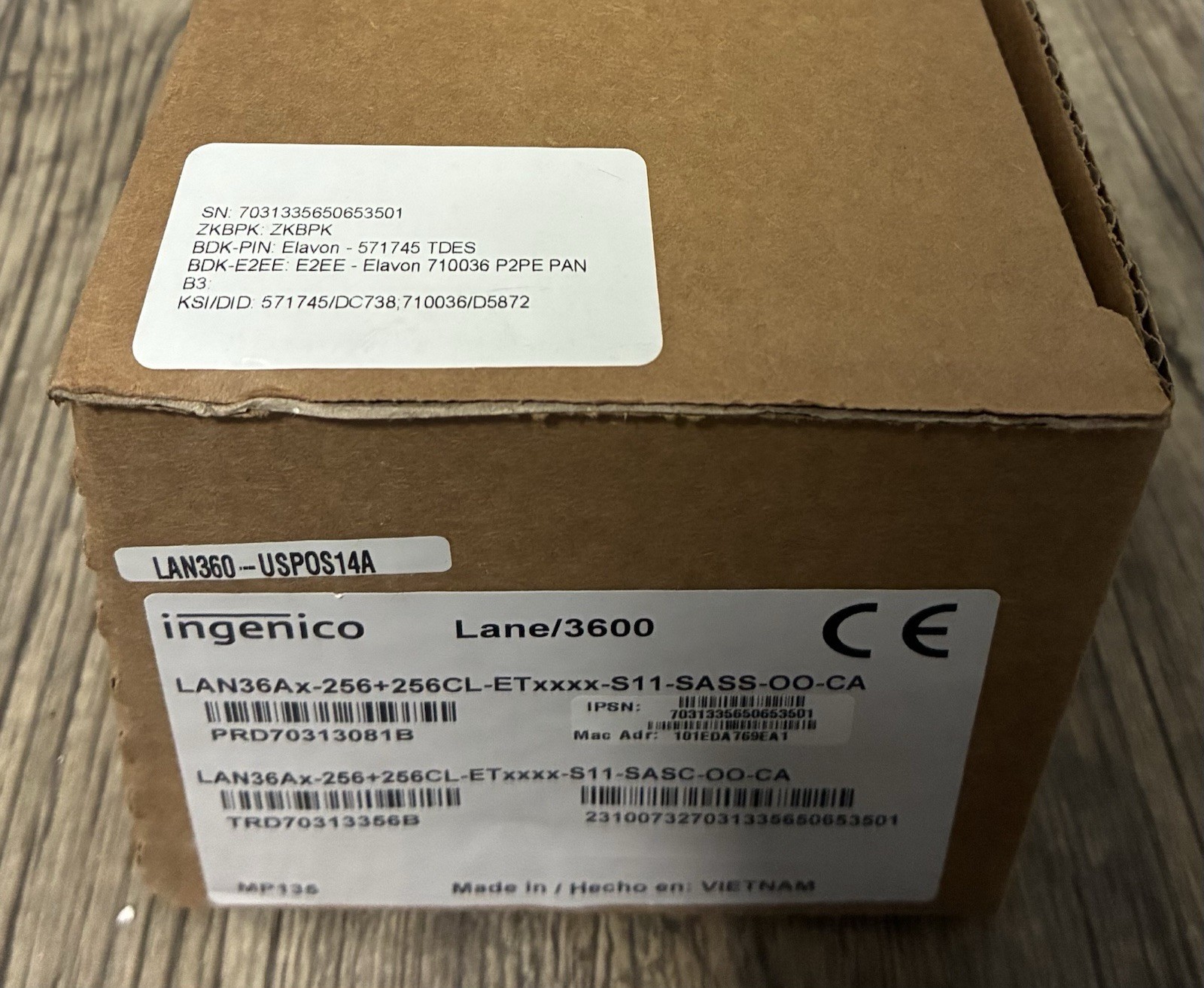 Ingenio Lane 3600 Credit Card Payment Terminal PIN Pad Reader