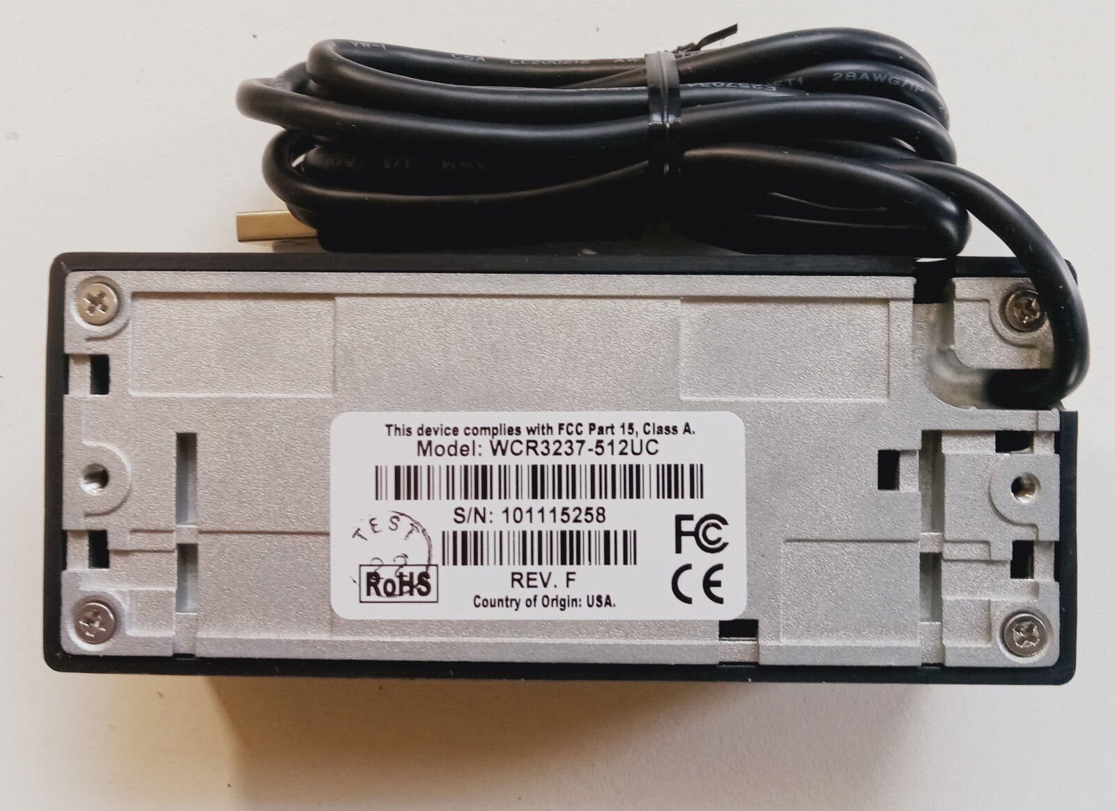 IDTECH Omni Combined Bar Code And Magnetic Stripe Reader Model WCR3237-512UC