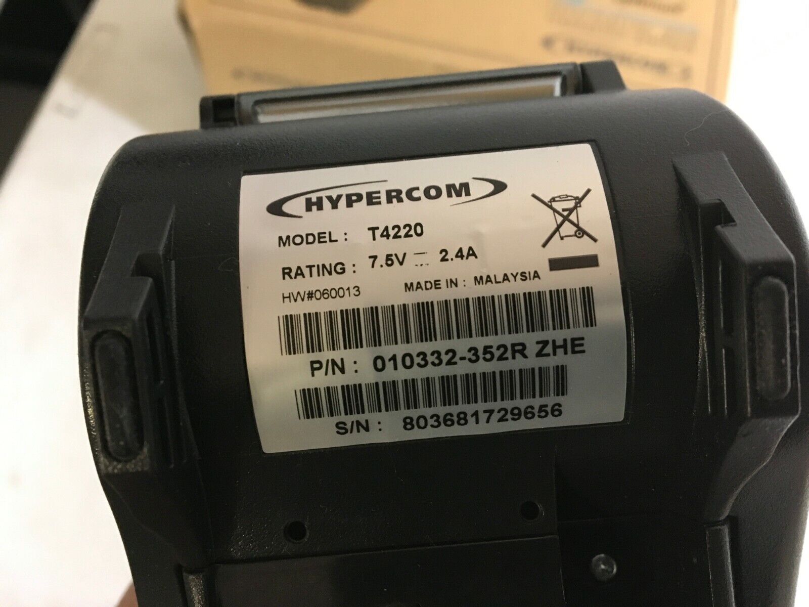 Hypercom T4220 CREDIT / DEBIT CARD READER PRINTER T4220 ORIGINAL BOX POWER CORD