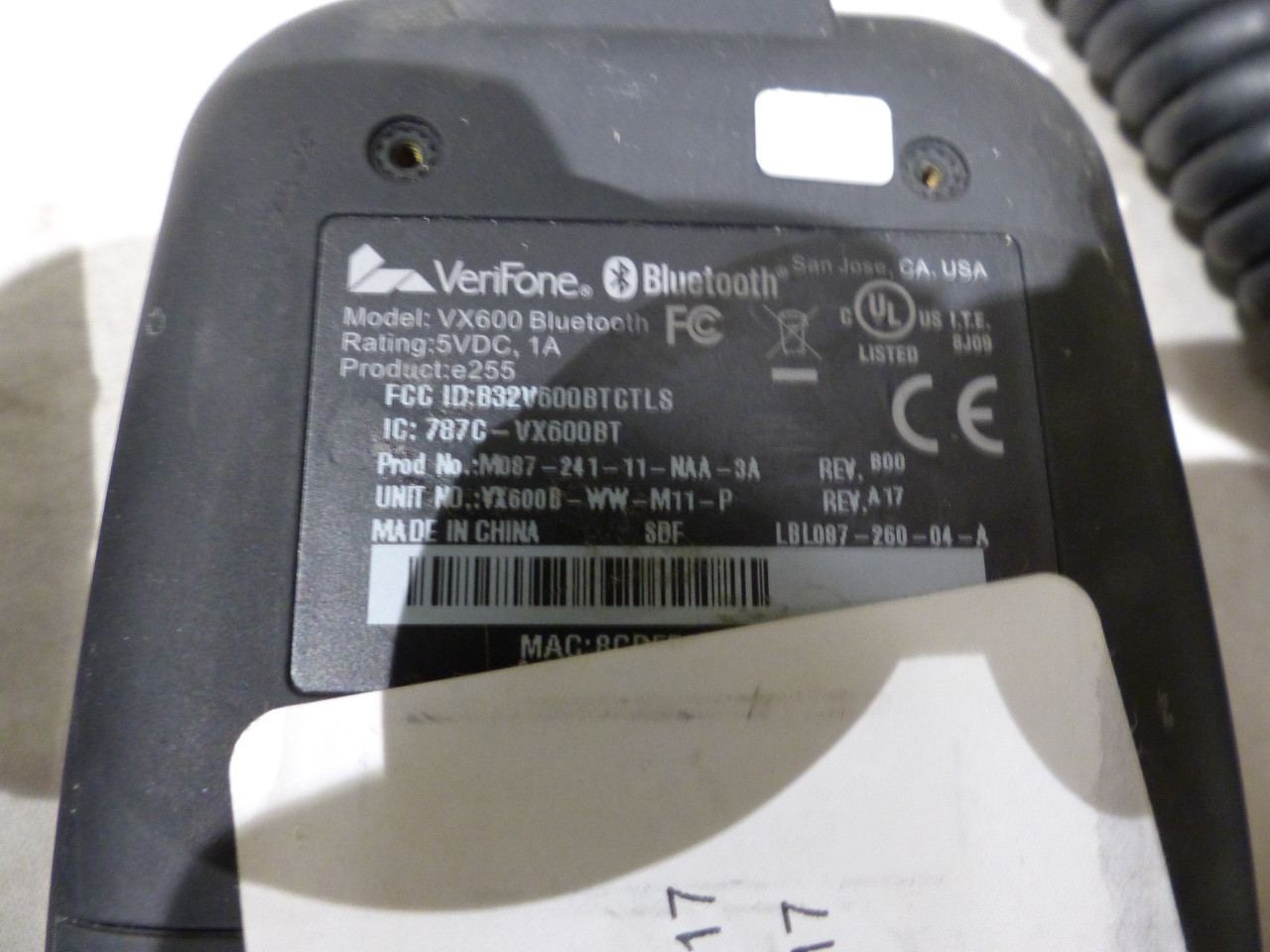 VERIFONE POS CARD READERS W/PIN ENTRY VX805/VX600 BLUETOOTH/MX900-02