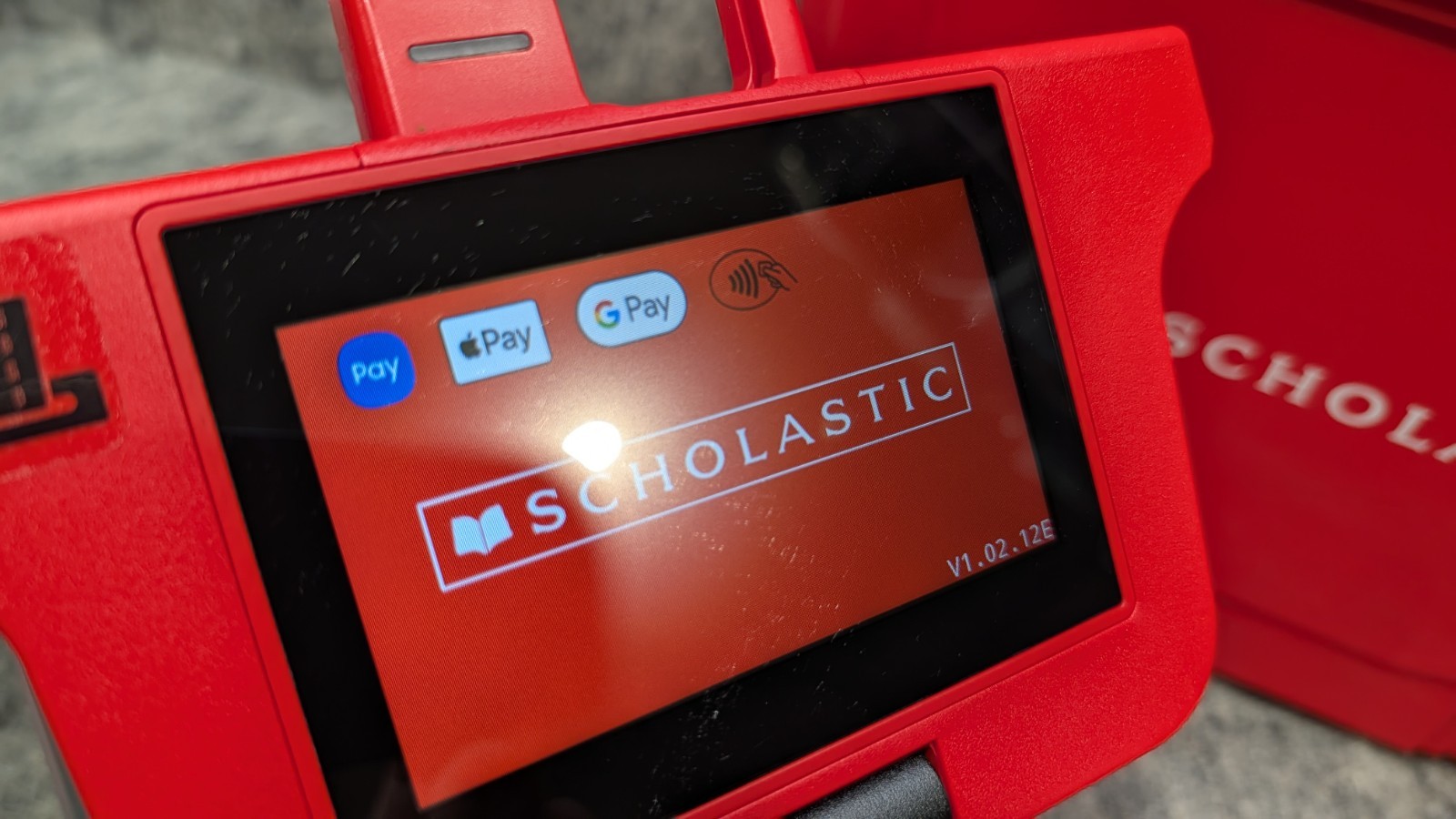 PAX E500 Smart POS Terminal – Scholastic Branded – Powers On