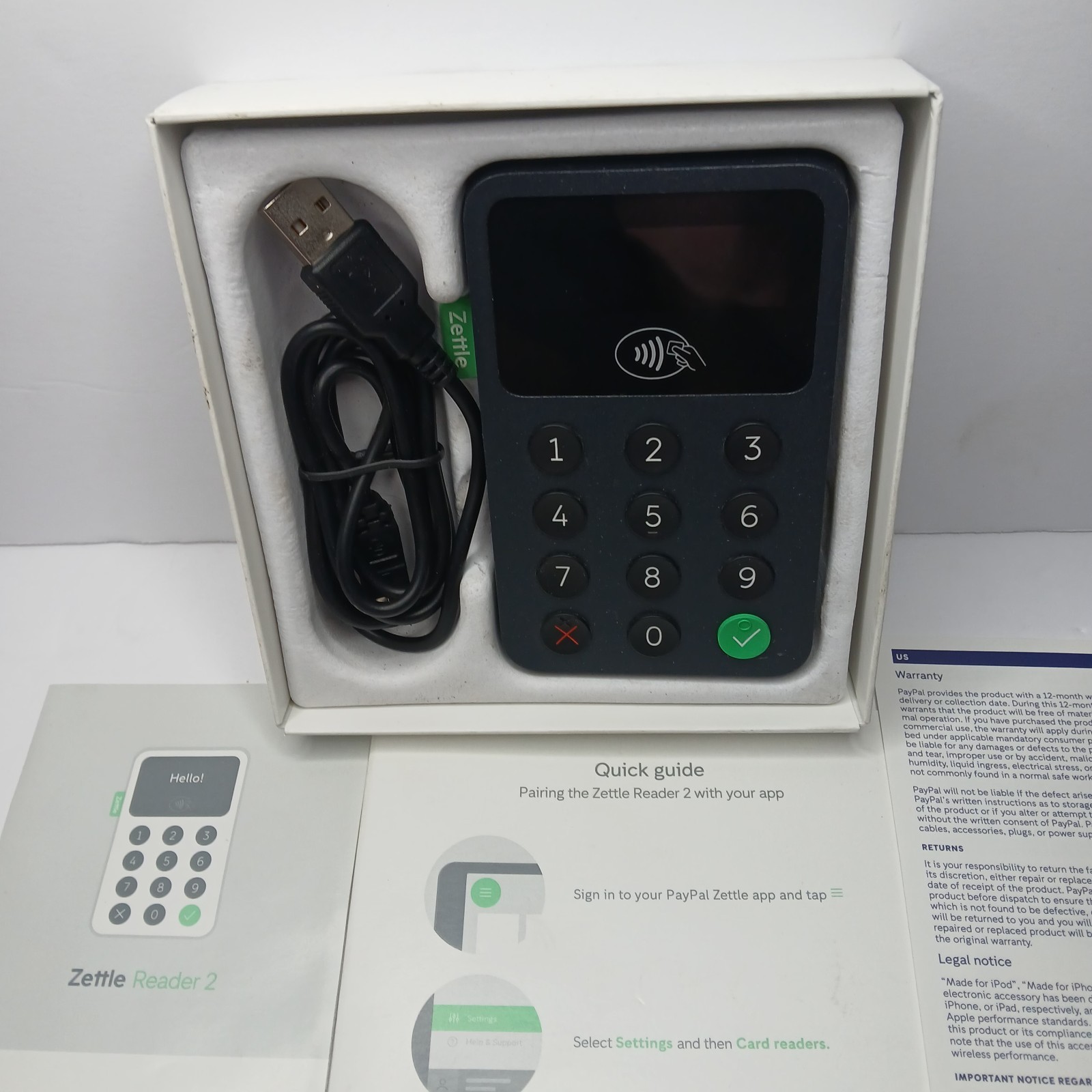 Zettle Reader 2 By PayPal Point of Sale POS Tap & Chip Credit Debit Card Reader